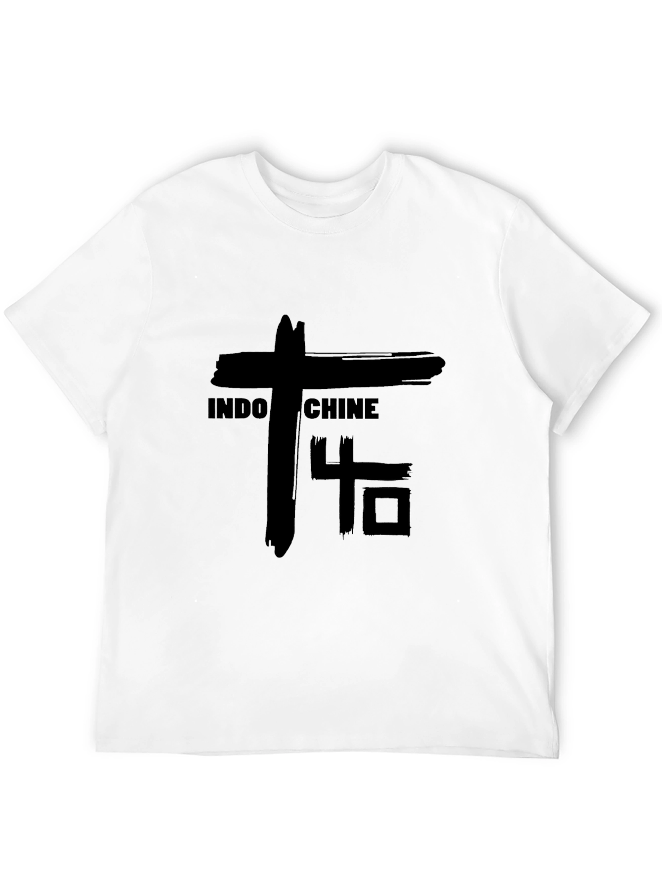 Indochine 40 T-Shirt Black Cotton Blend Graphic Tee