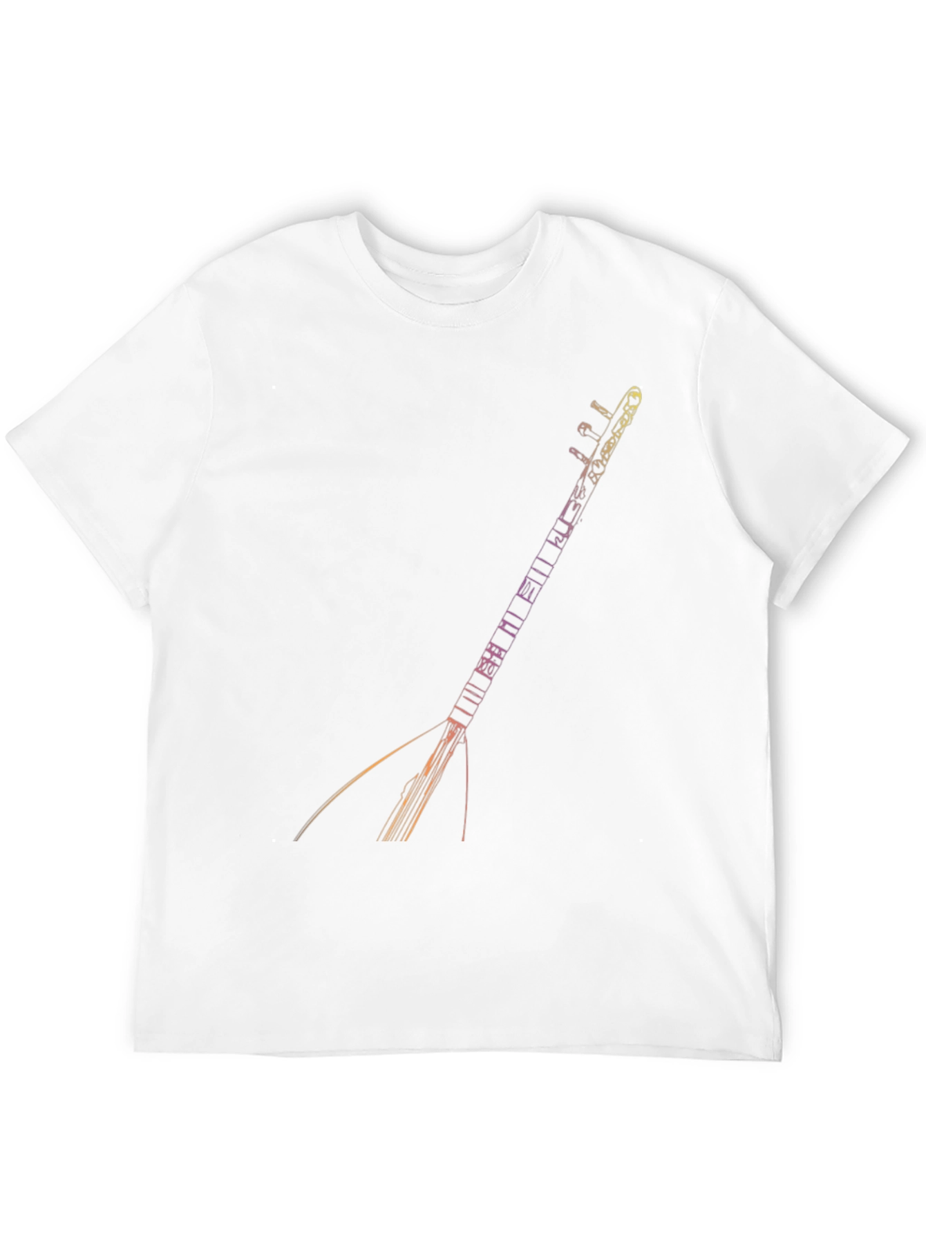 Black T-Shirt with Saz Instrument Design