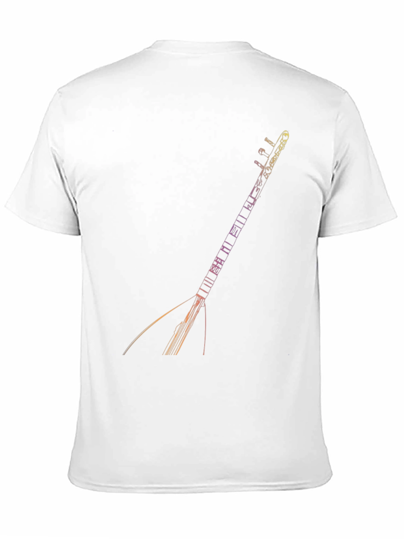 Black T-Shirt with Saz Instrument Design