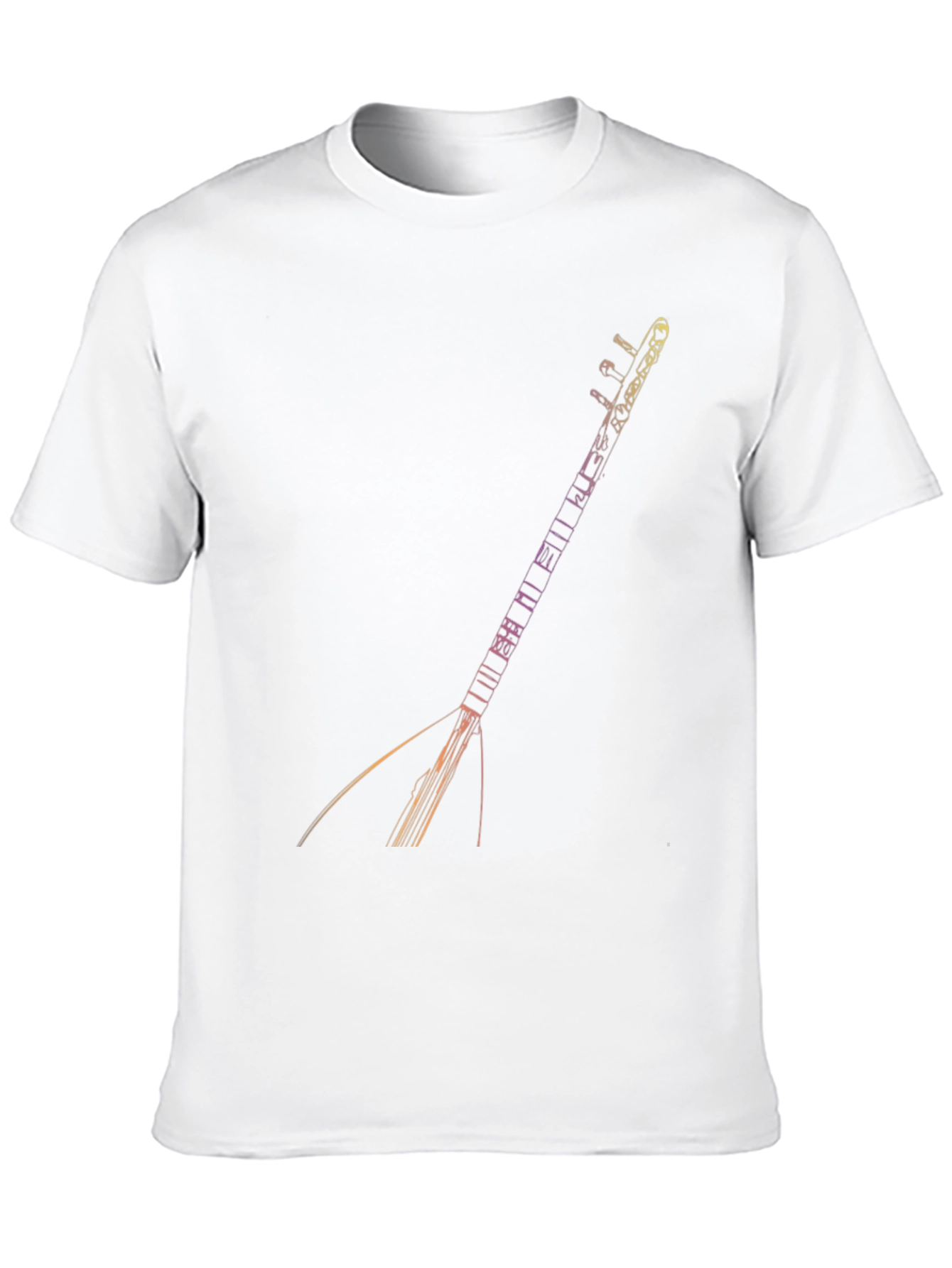 Black T-Shirt with Saz Instrument Design