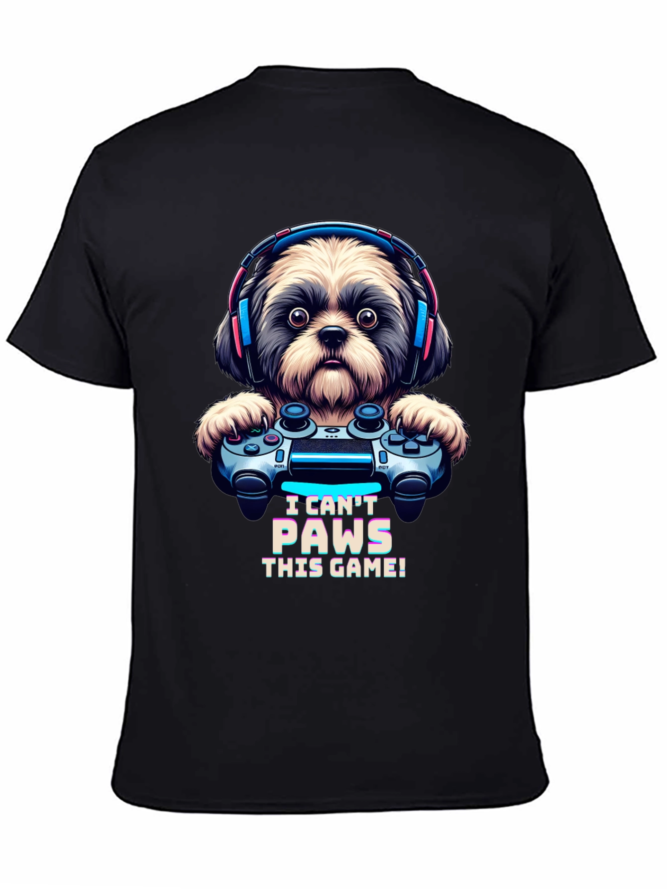 I Cant Paws This Game! Dog Gamer T-Shirt