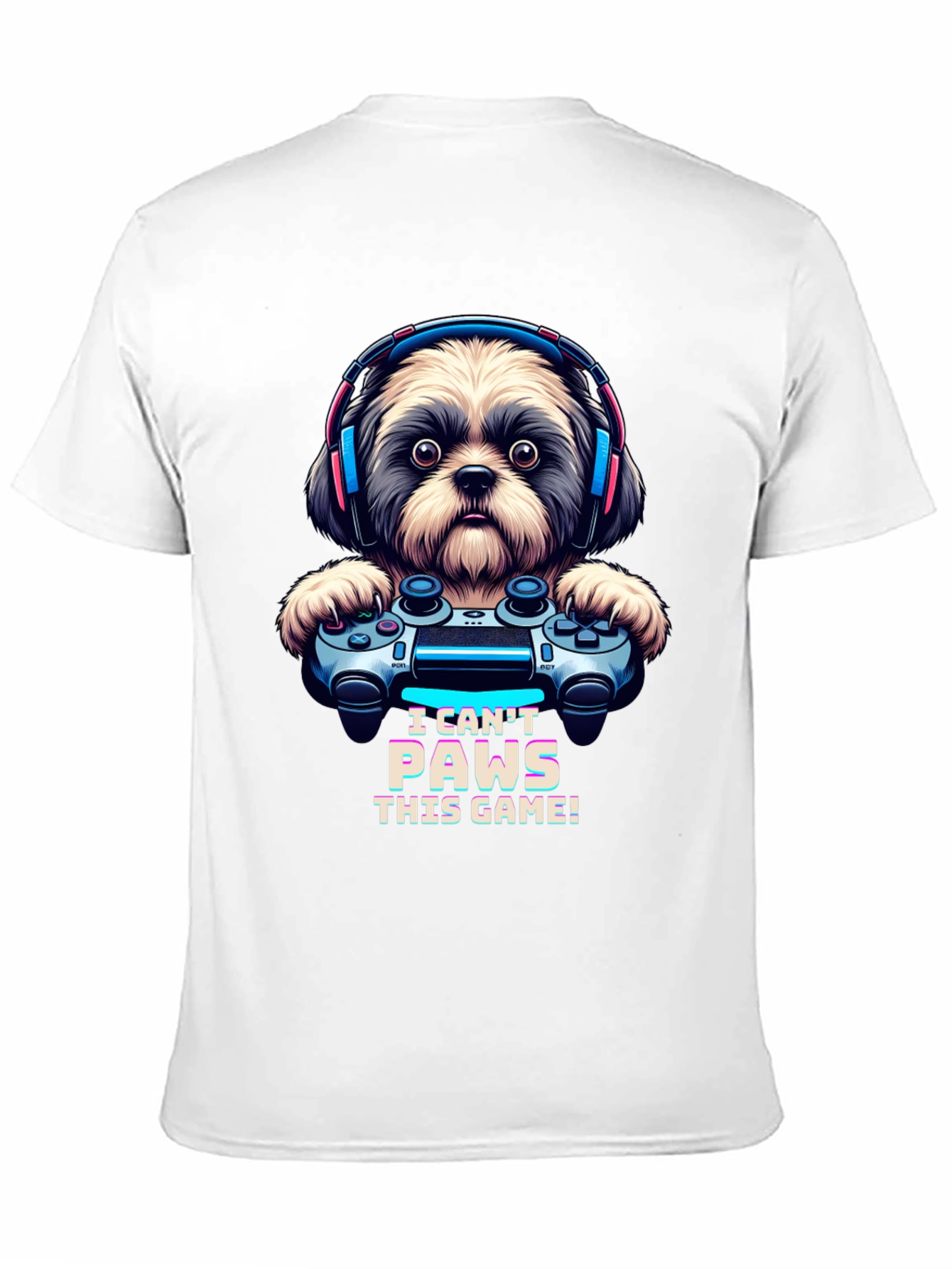 I Cant Paws This Game! Dog Gamer T-Shirt