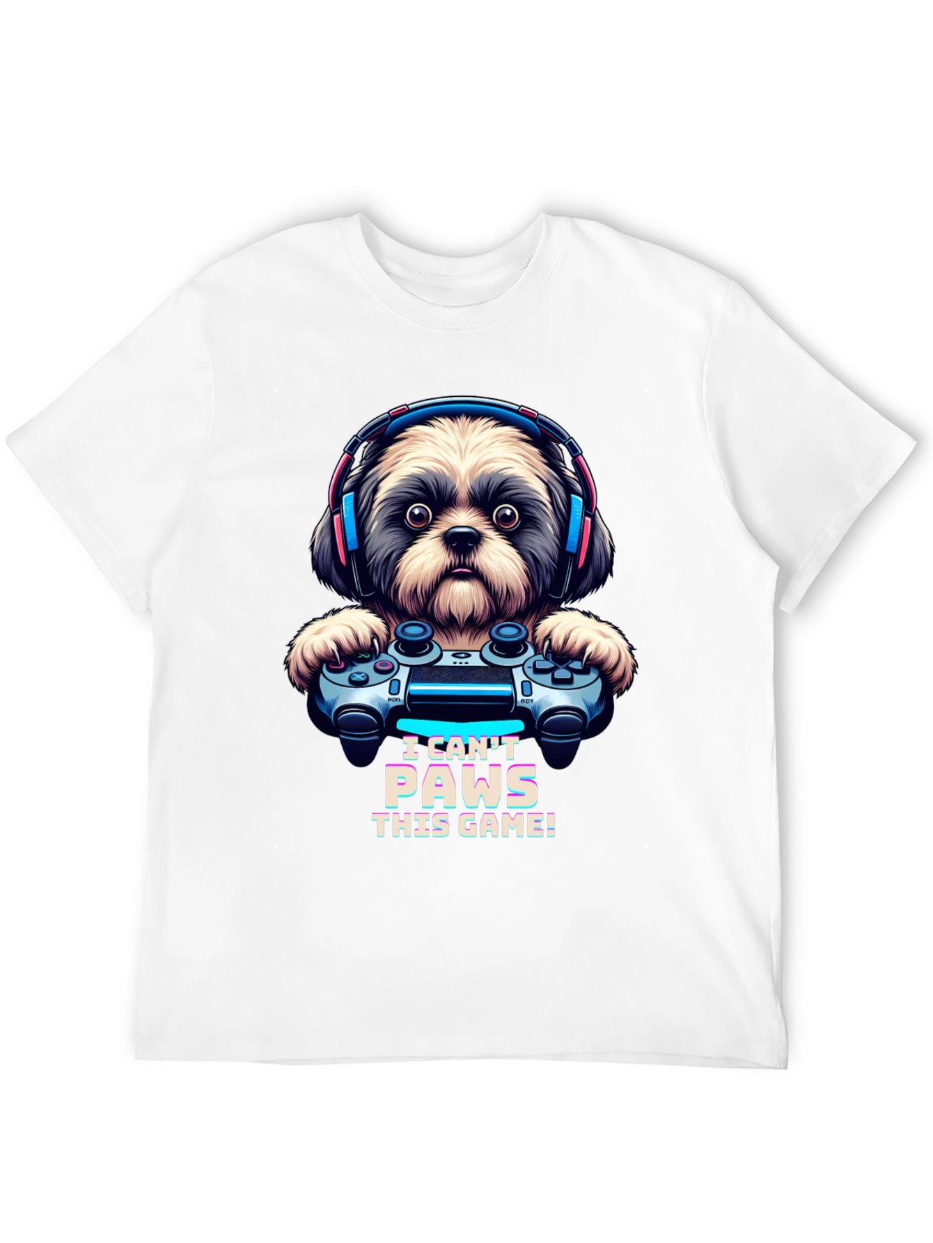 I Cant Paws This Game! Dog Gamer T-Shirt