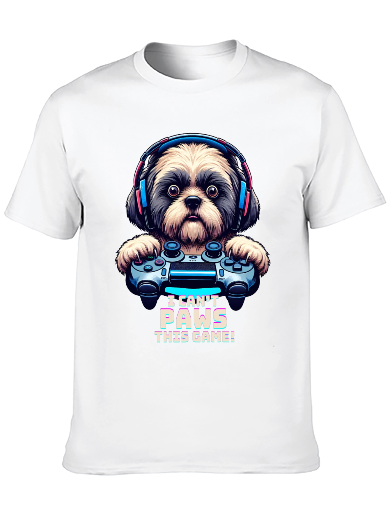 I Cant Paws This Game! Dog Gamer T-Shirt
