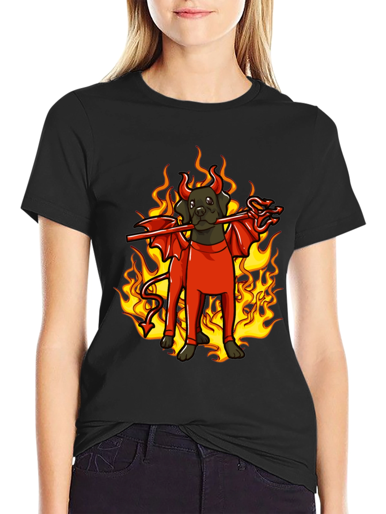 Devil Dog Graphic Tee - Halloween Fun!