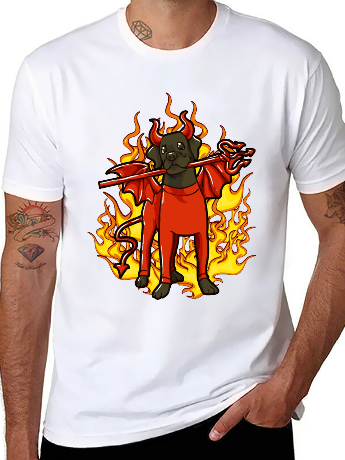 Devil Dog Graphic Tee - Halloween Fun!