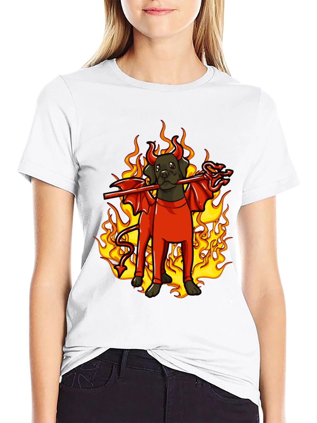 Devil Dog Graphic Tee - Halloween Fun!