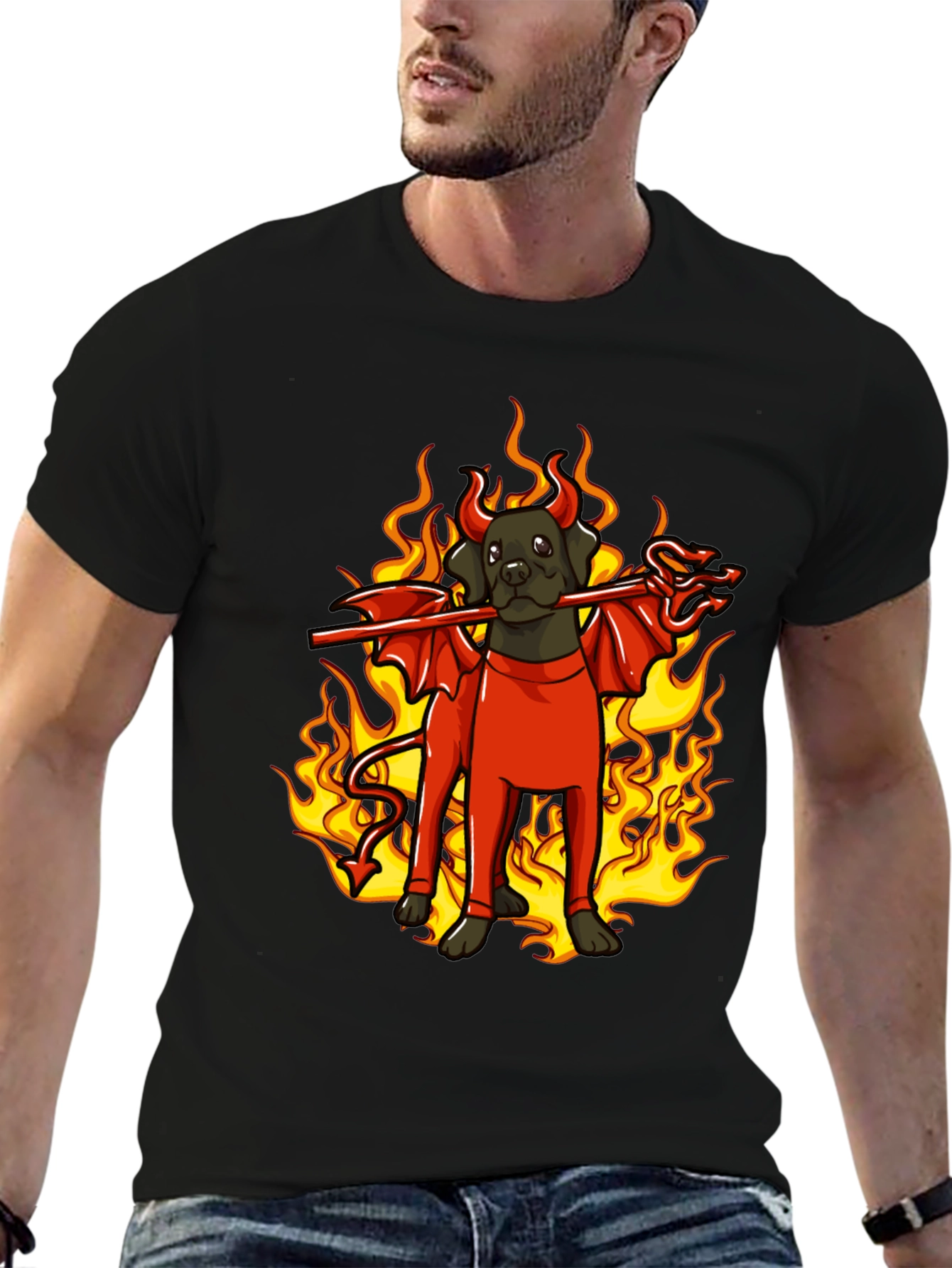 Devil Dog Graphic Tee - Halloween Fun!