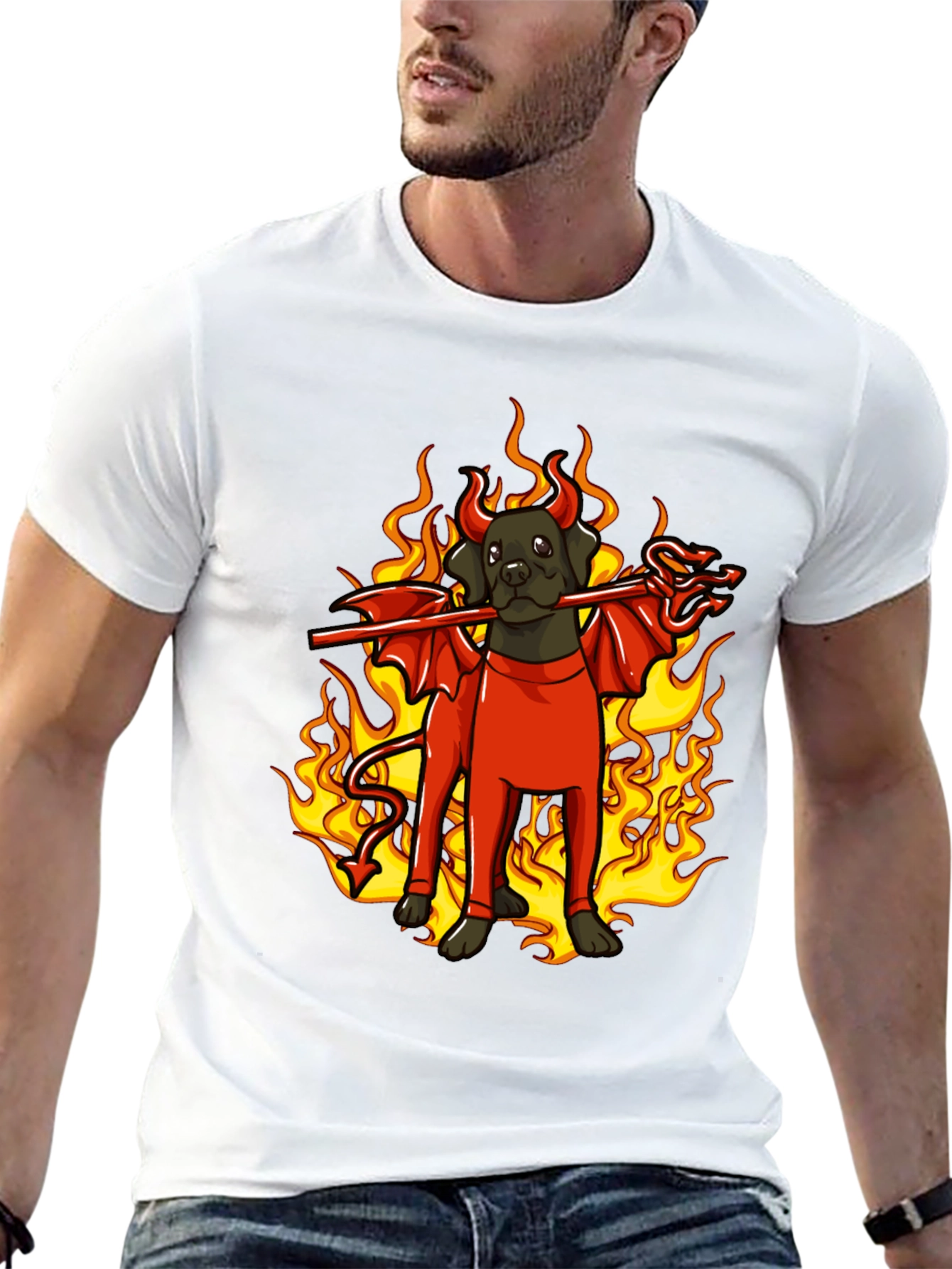 Devil Dog Graphic Tee - Halloween Fun!