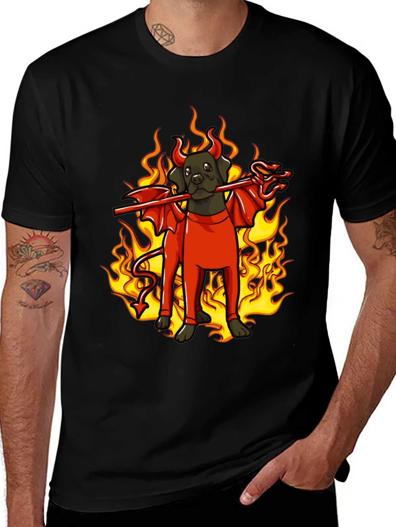 Devil Dog Graphic Tee - Halloween Fun!