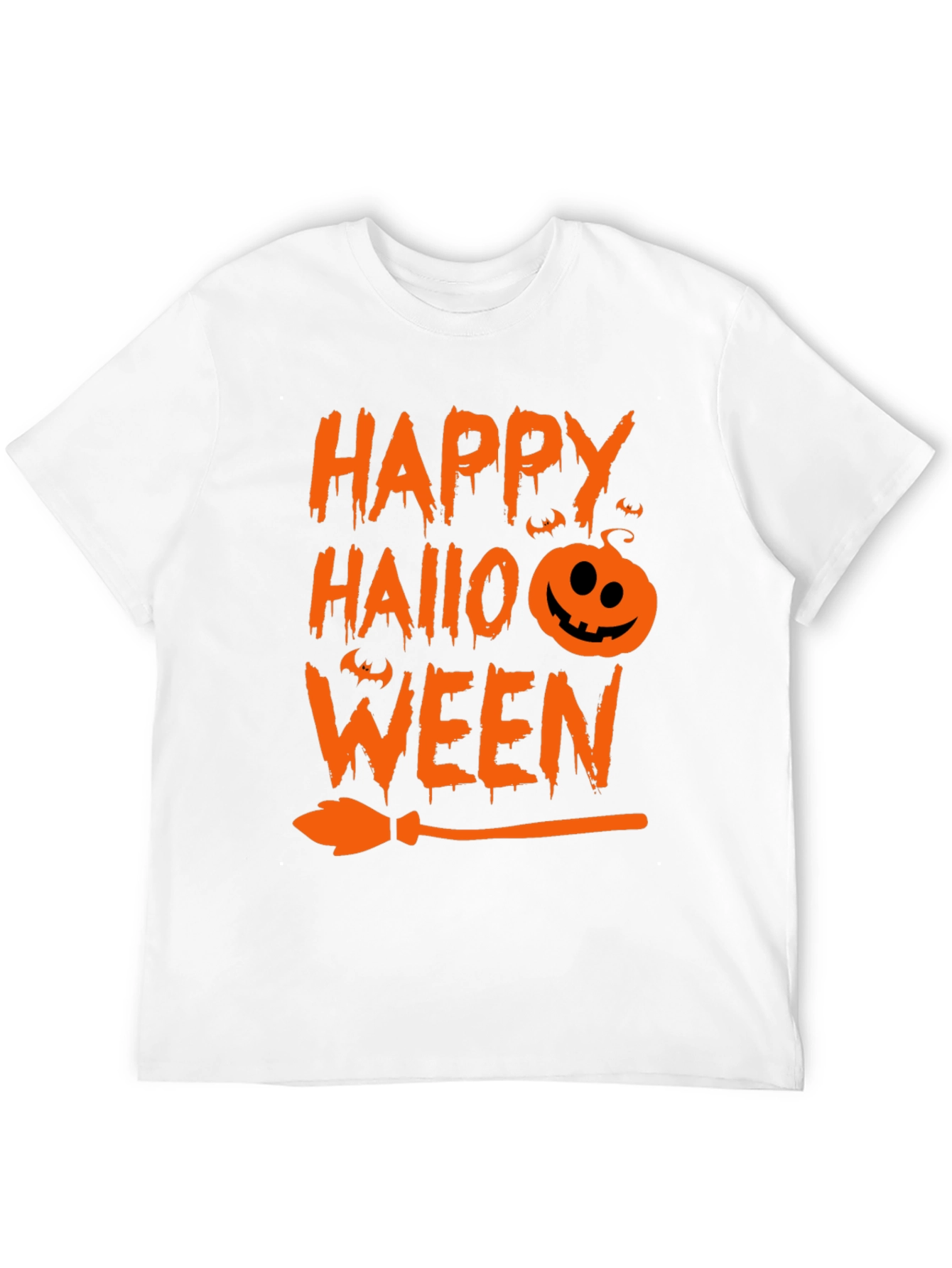 Happy Halloween T-Shirt Black with Orange Graphic