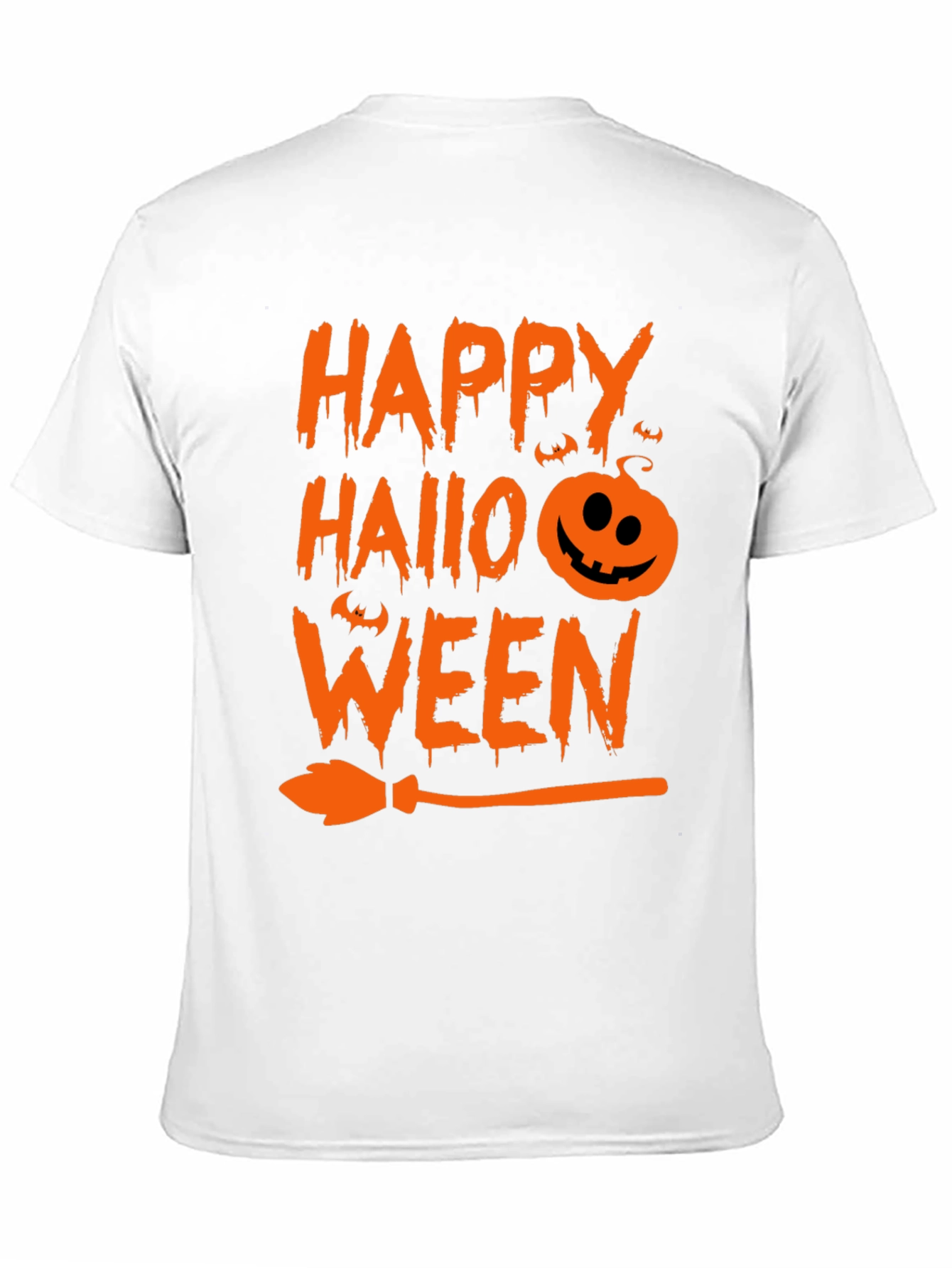 Happy Halloween T-Shirt Black with Orange Graphic