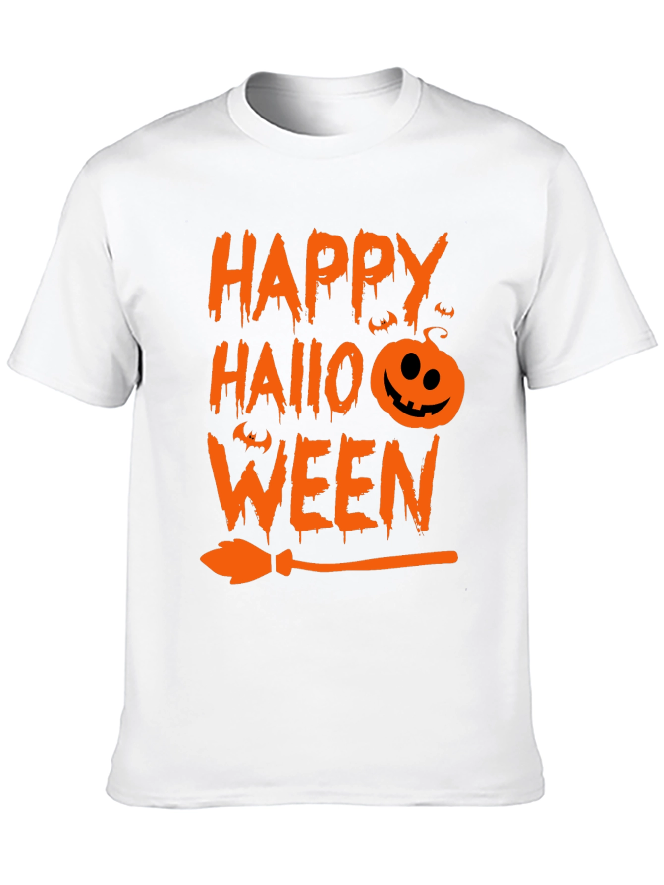 Happy Halloween T-Shirt Black with Orange Graphic