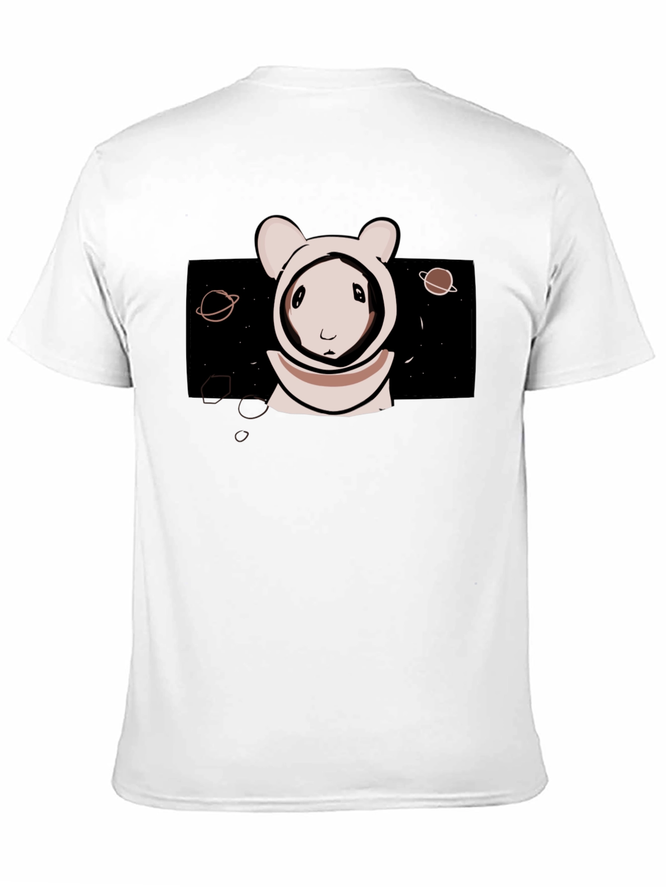 Astronaut Bunny Graphic Tee - Black Cotton T-Shirt