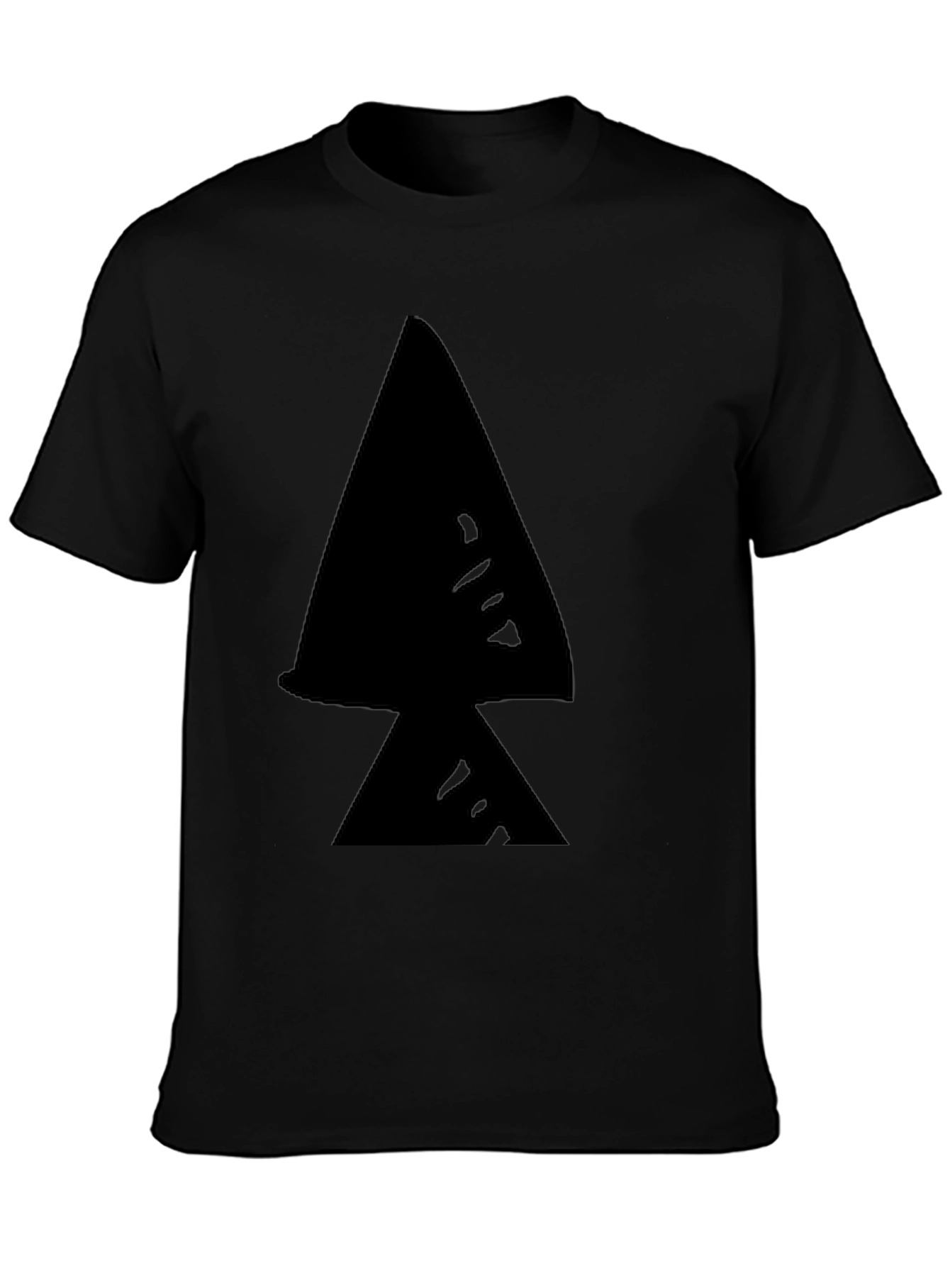 Black T-Shirt with Abstract Triangle Graphic