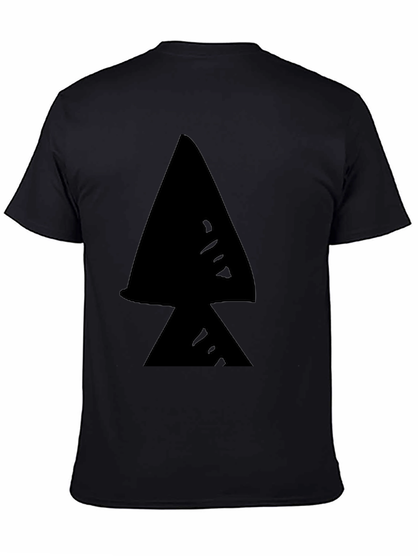 Black T-Shirt with Abstract Triangle Graphic