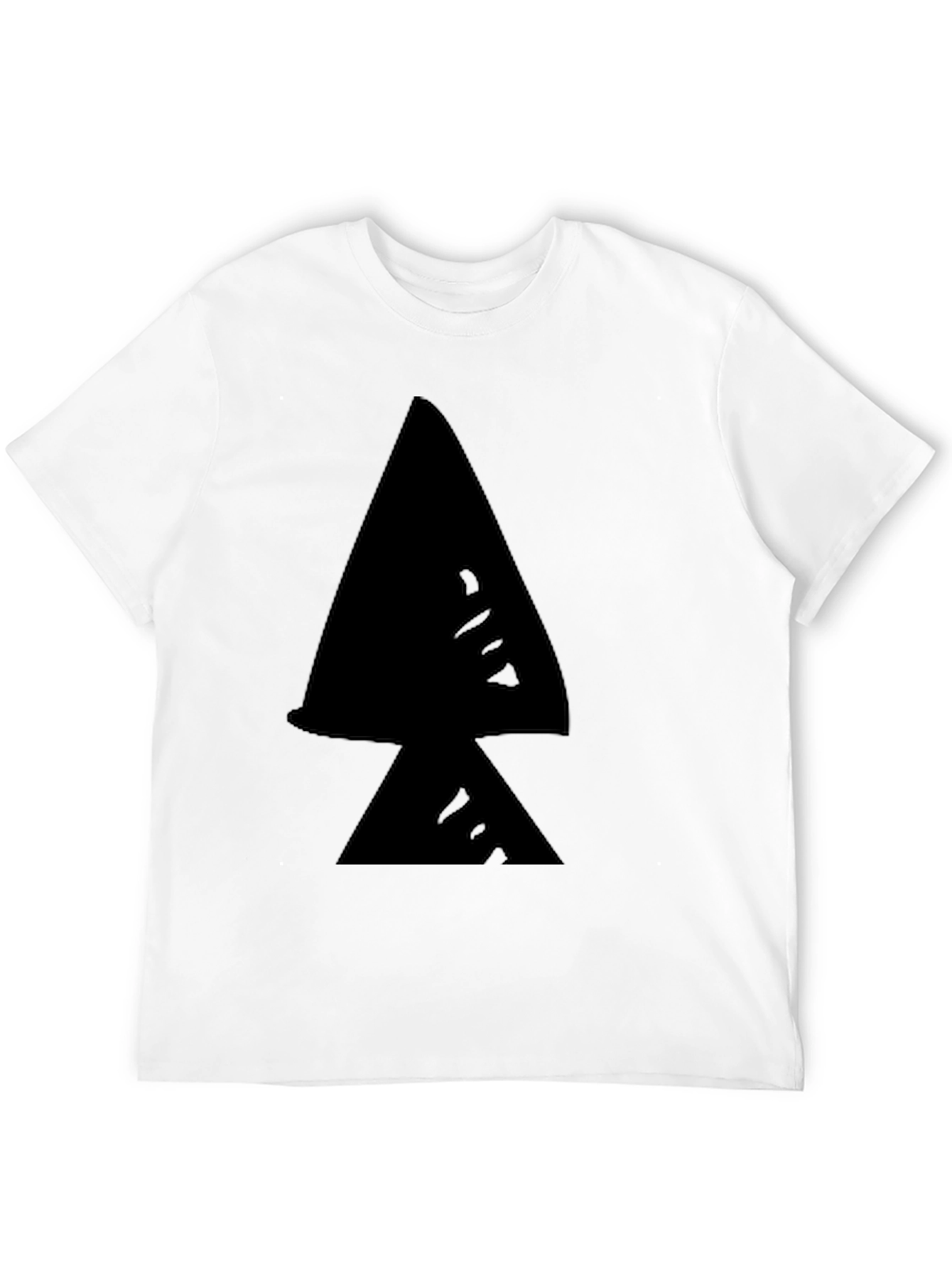 Black T-Shirt with Abstract Triangle Graphic