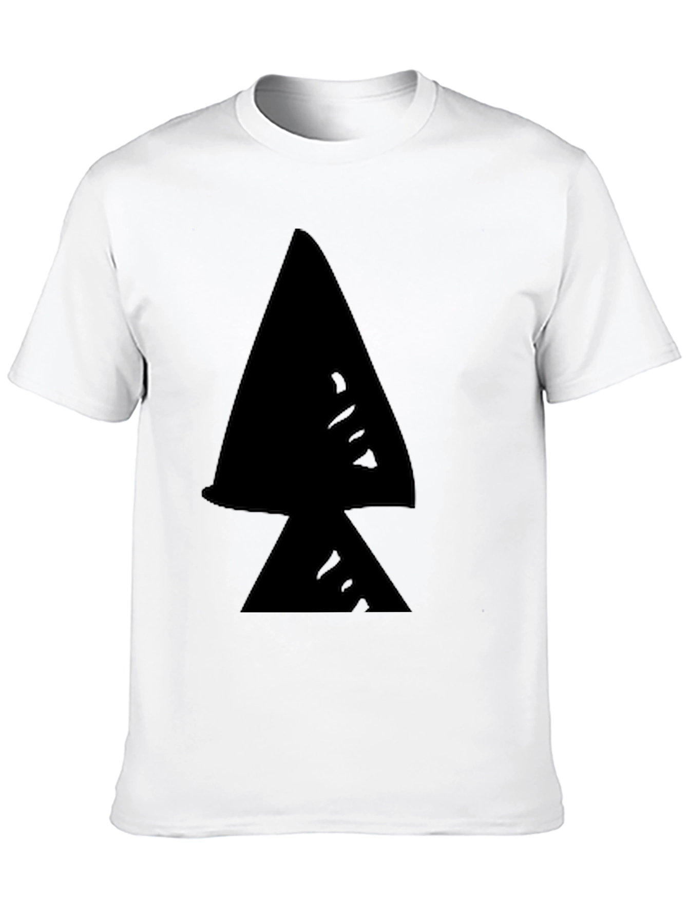 Black T-Shirt with Abstract Triangle Graphic