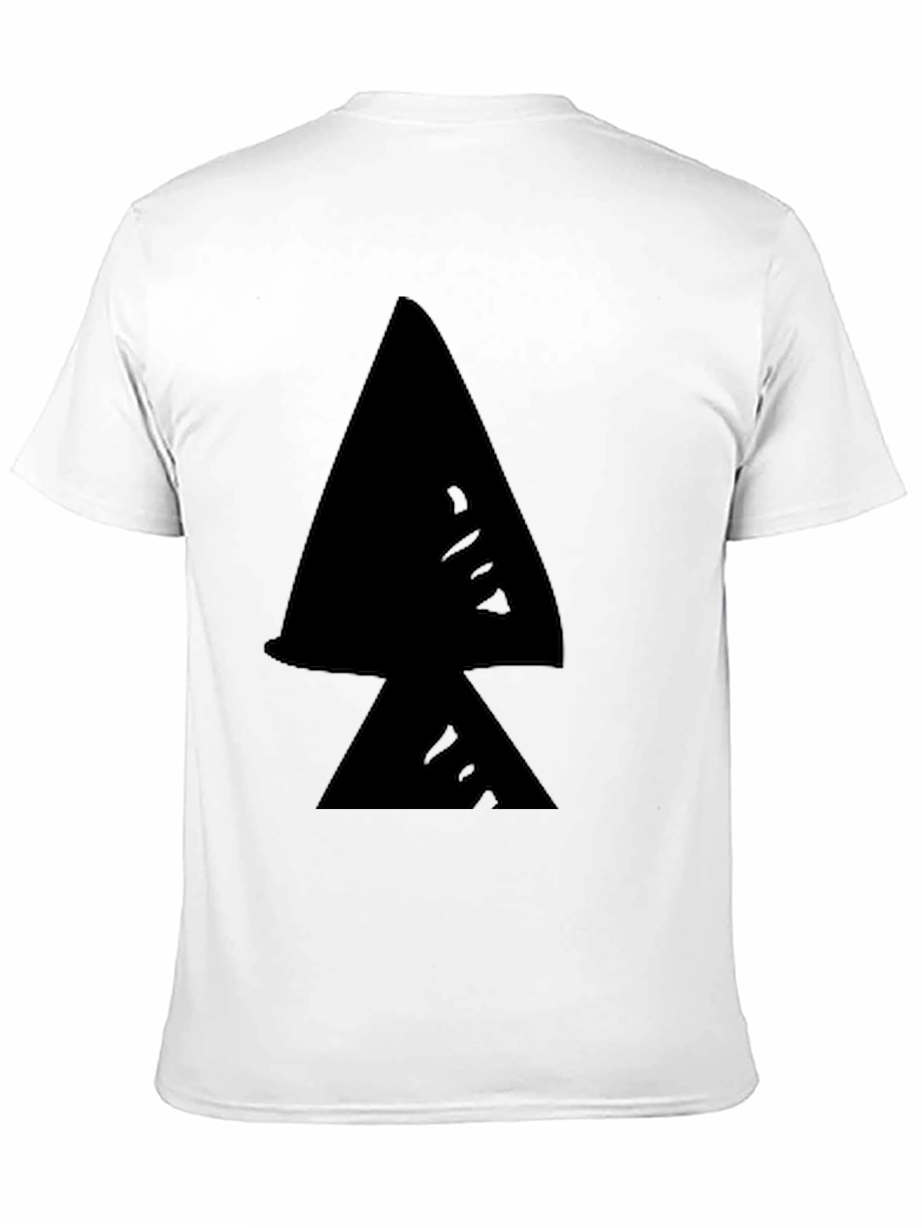 Black T-Shirt with Abstract Triangle Graphic