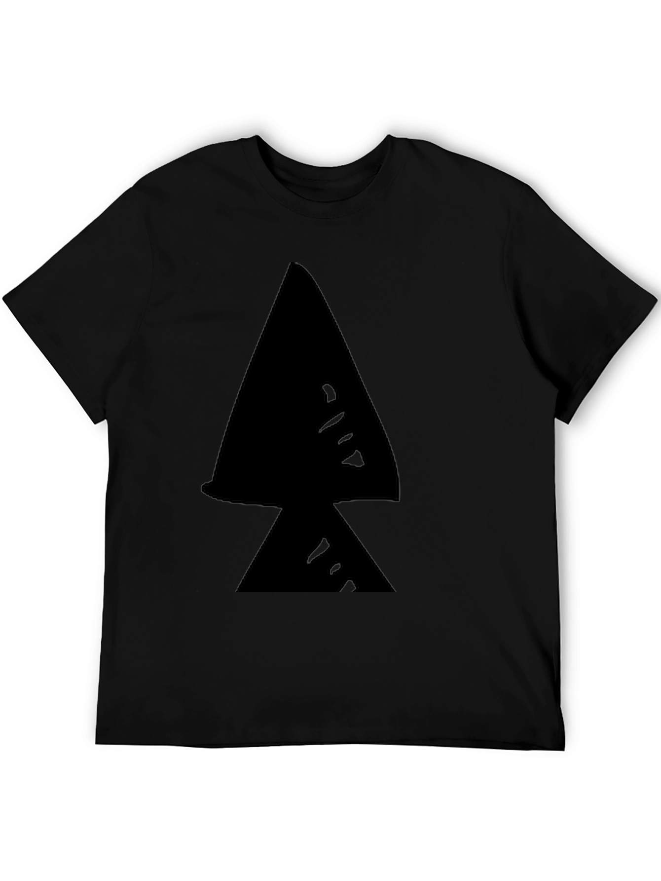 Black T-Shirt with Abstract Triangle Graphic