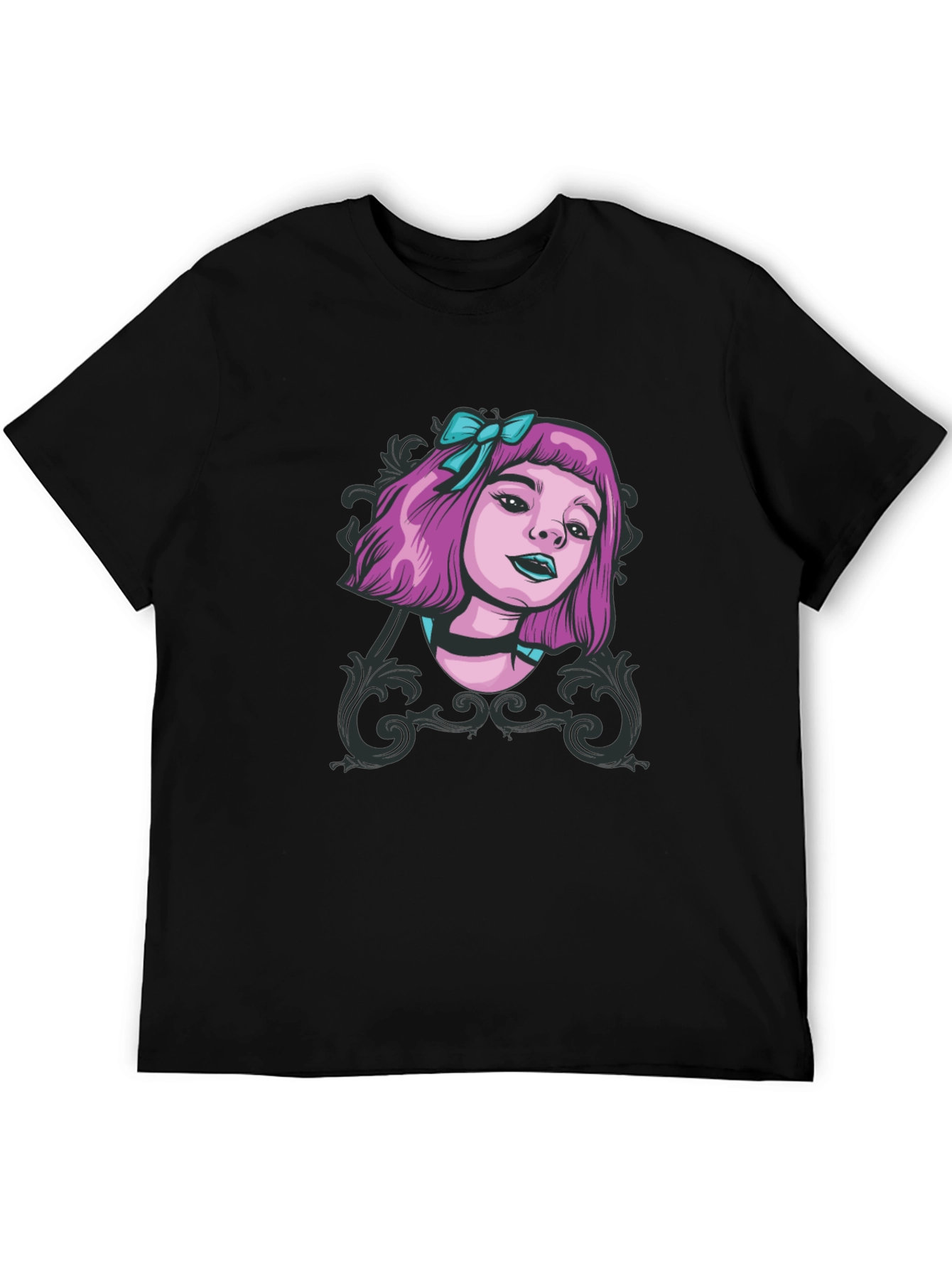 Gothic Girl Tee - Edgy Cartoon Graphic T-Shirt