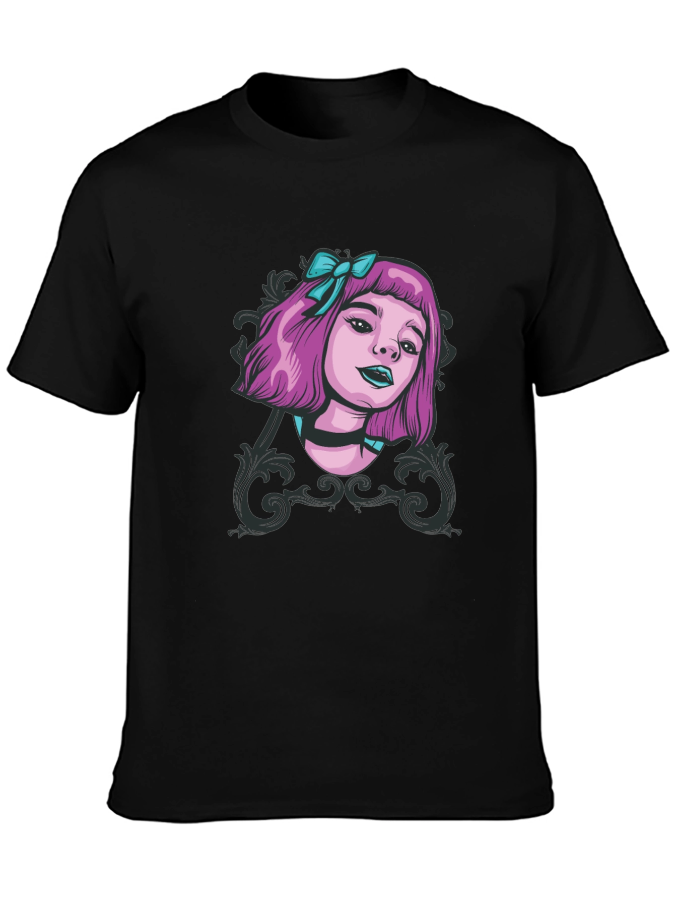Gothic Girl Tee - Edgy Cartoon Graphic T-Shirt