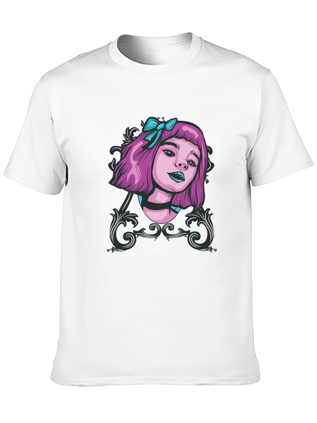 Gothic Girl Tee - Edgy Cartoon Graphic T-Shirt