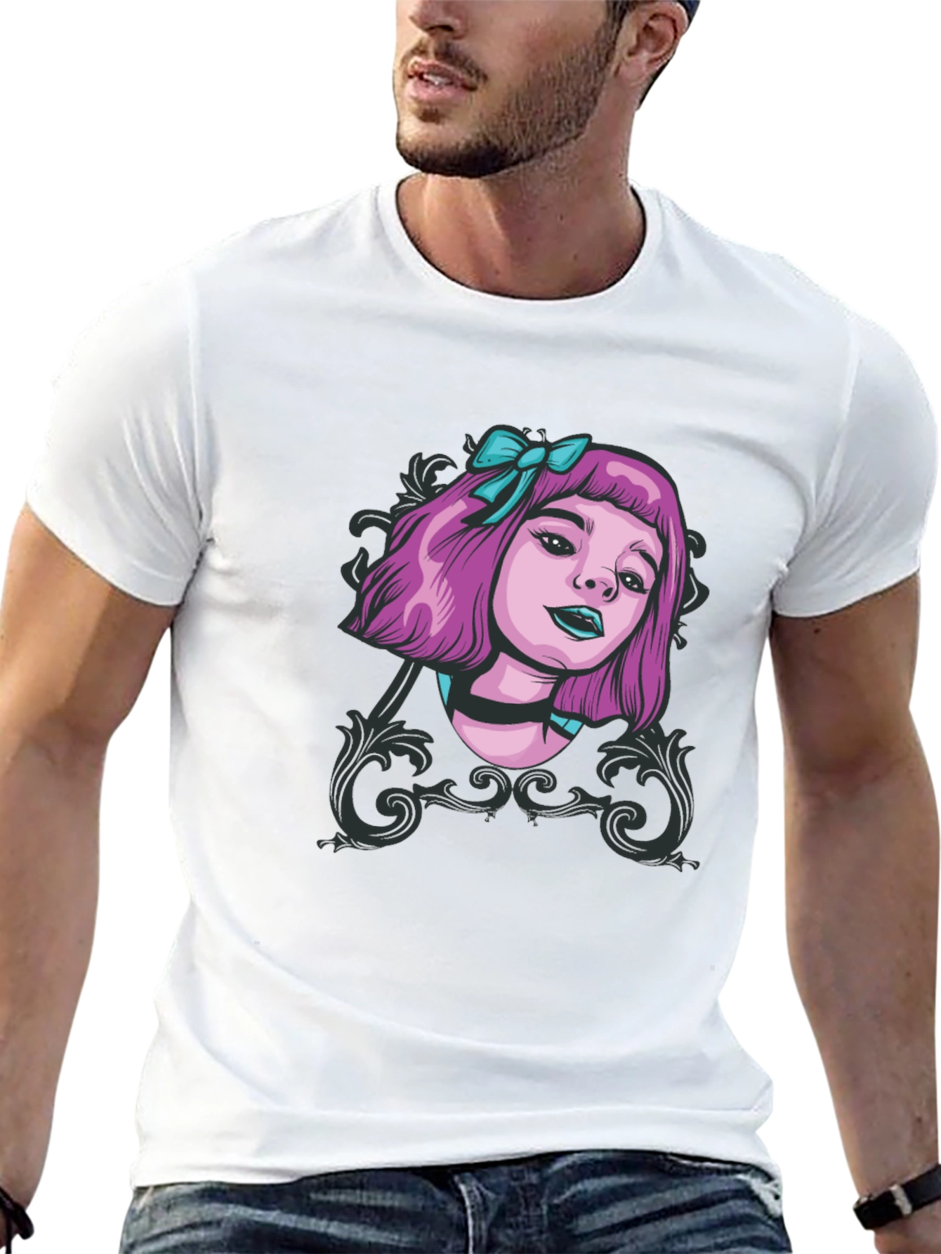 Gothic Girl Tee - Edgy Cartoon Graphic T-Shirt
