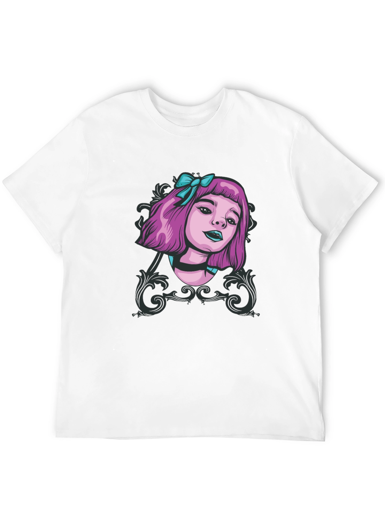 Gothic Girl Tee - Edgy Cartoon Graphic T-Shirt
