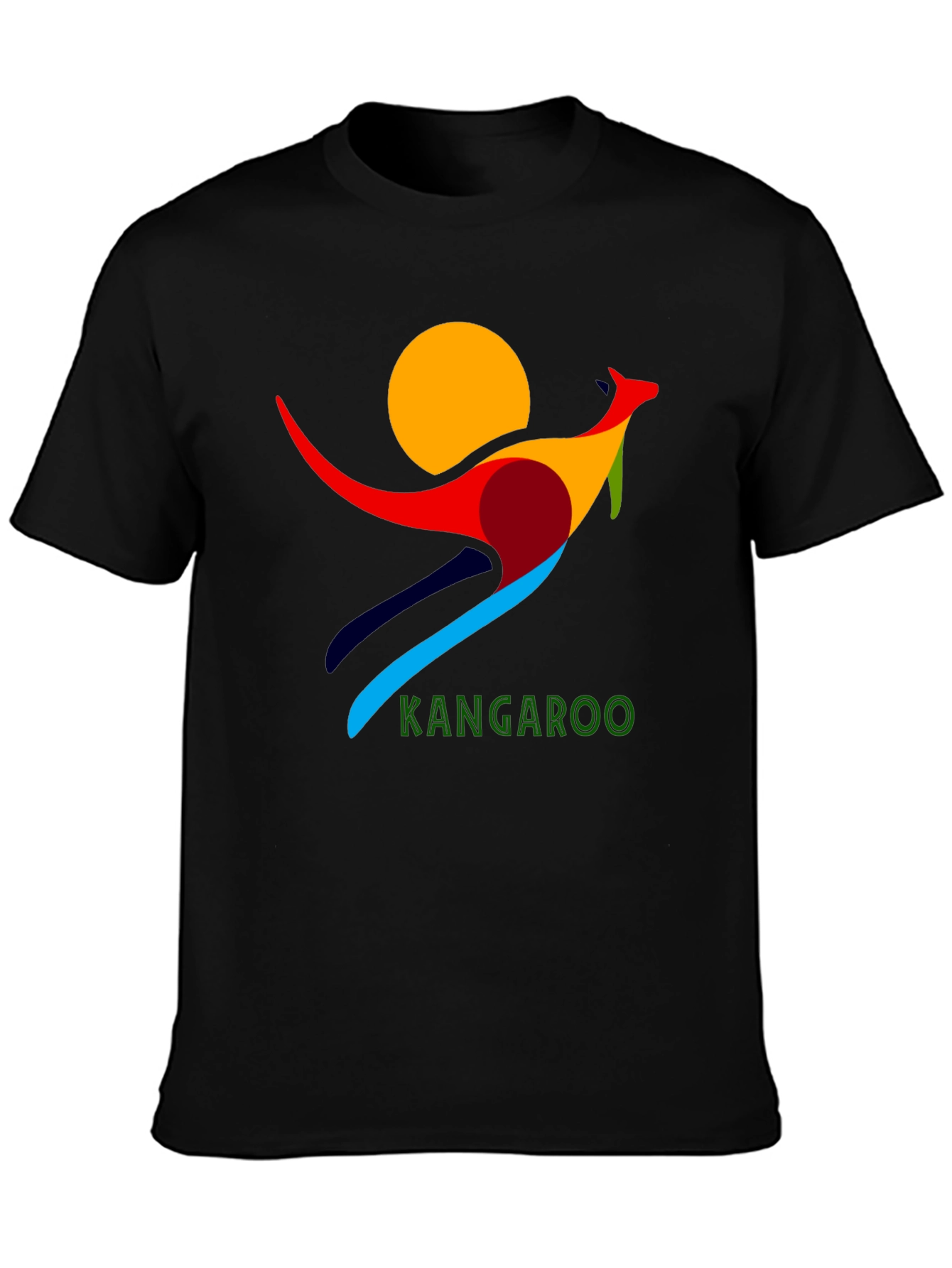 Abstract Kangaroo Graphic T-Shirt