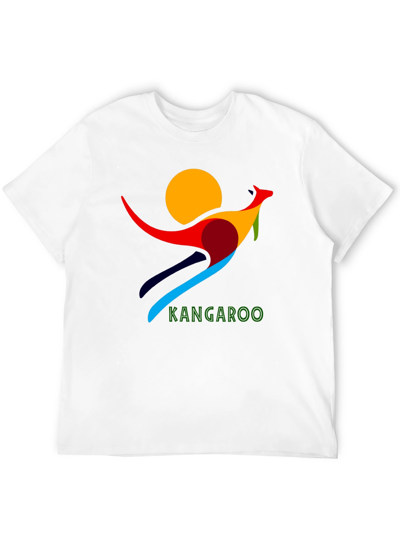 Abstract Kangaroo Graphic T-Shirt