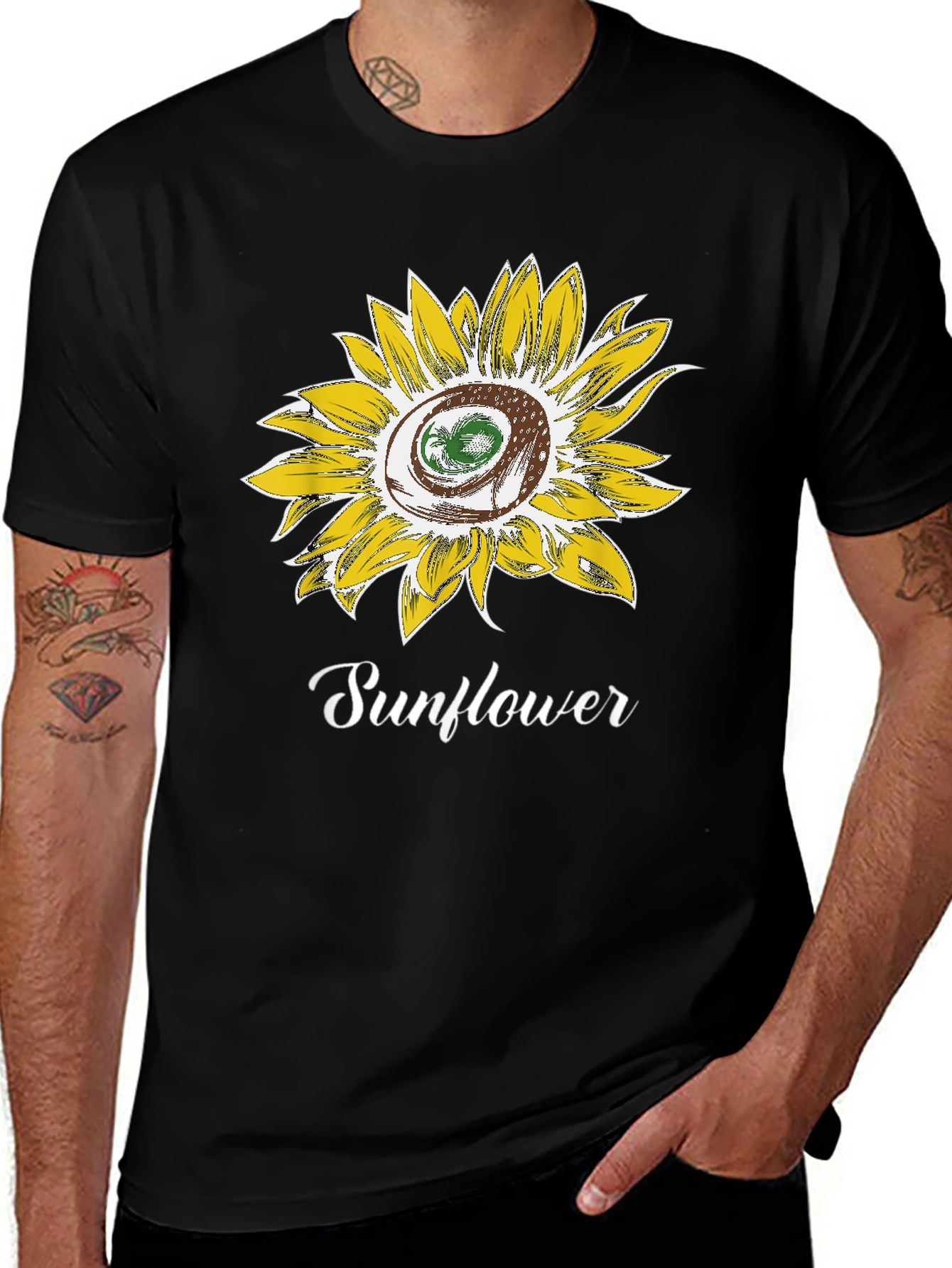 Sunflower Graphic Tee - Stylish Cotton Blend