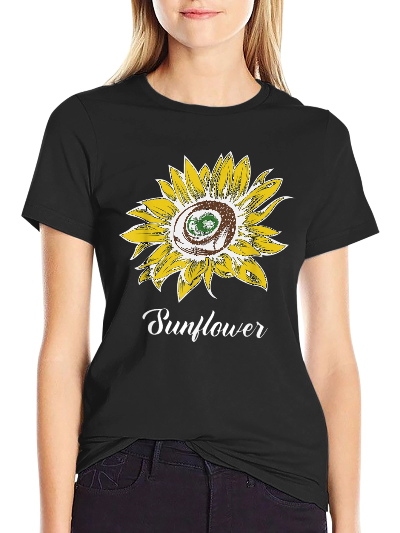 Sunflower Graphic Tee - Stylish Cotton Blend