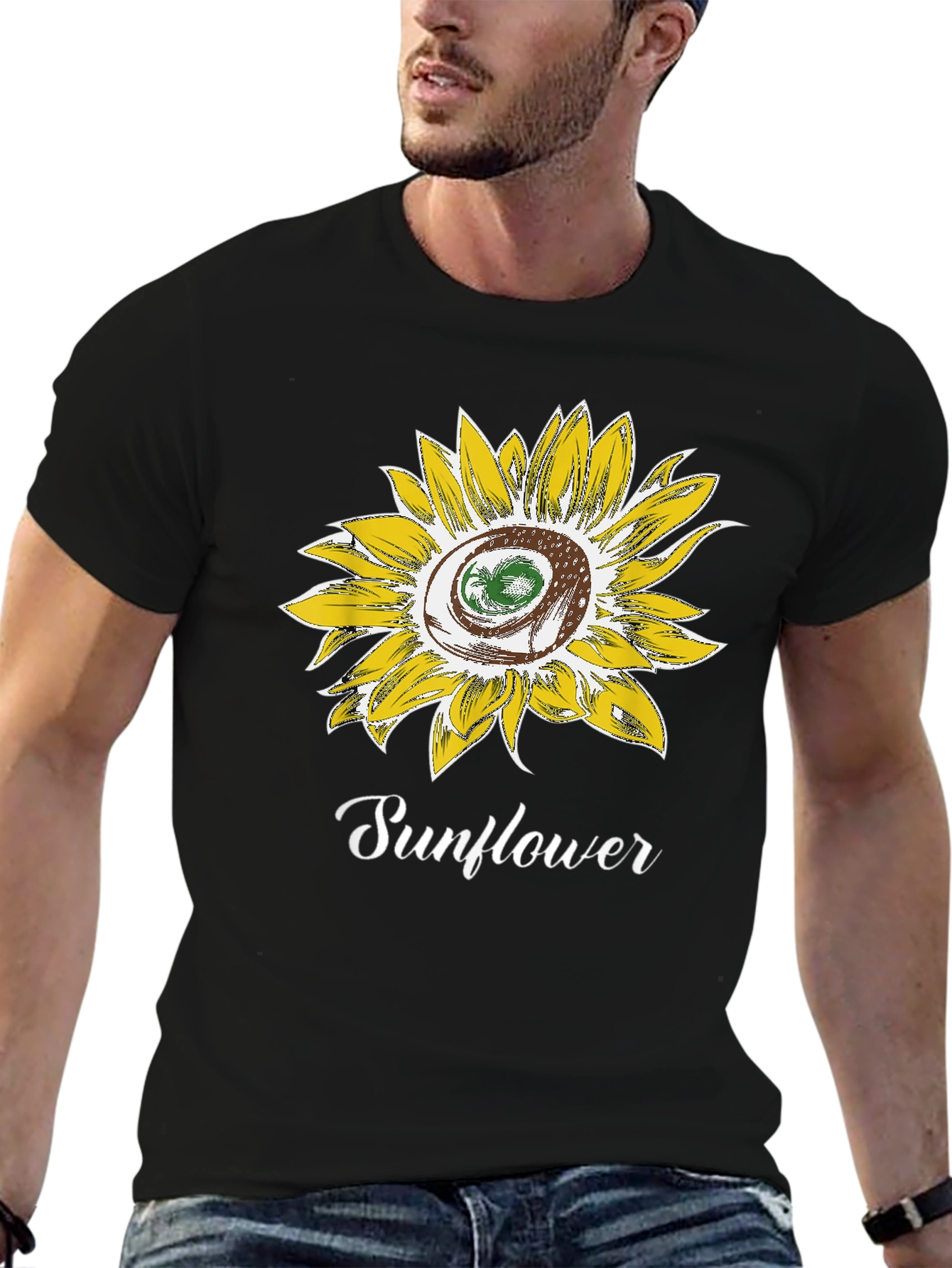 Sunflower Graphic Tee - Stylish Cotton Blend