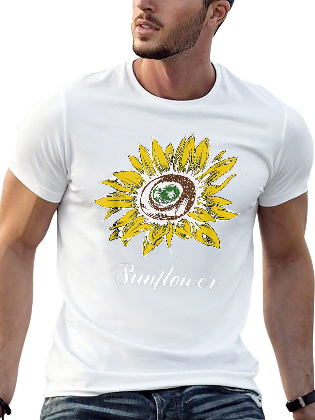 Sunflower Graphic Tee - Stylish Cotton Blend