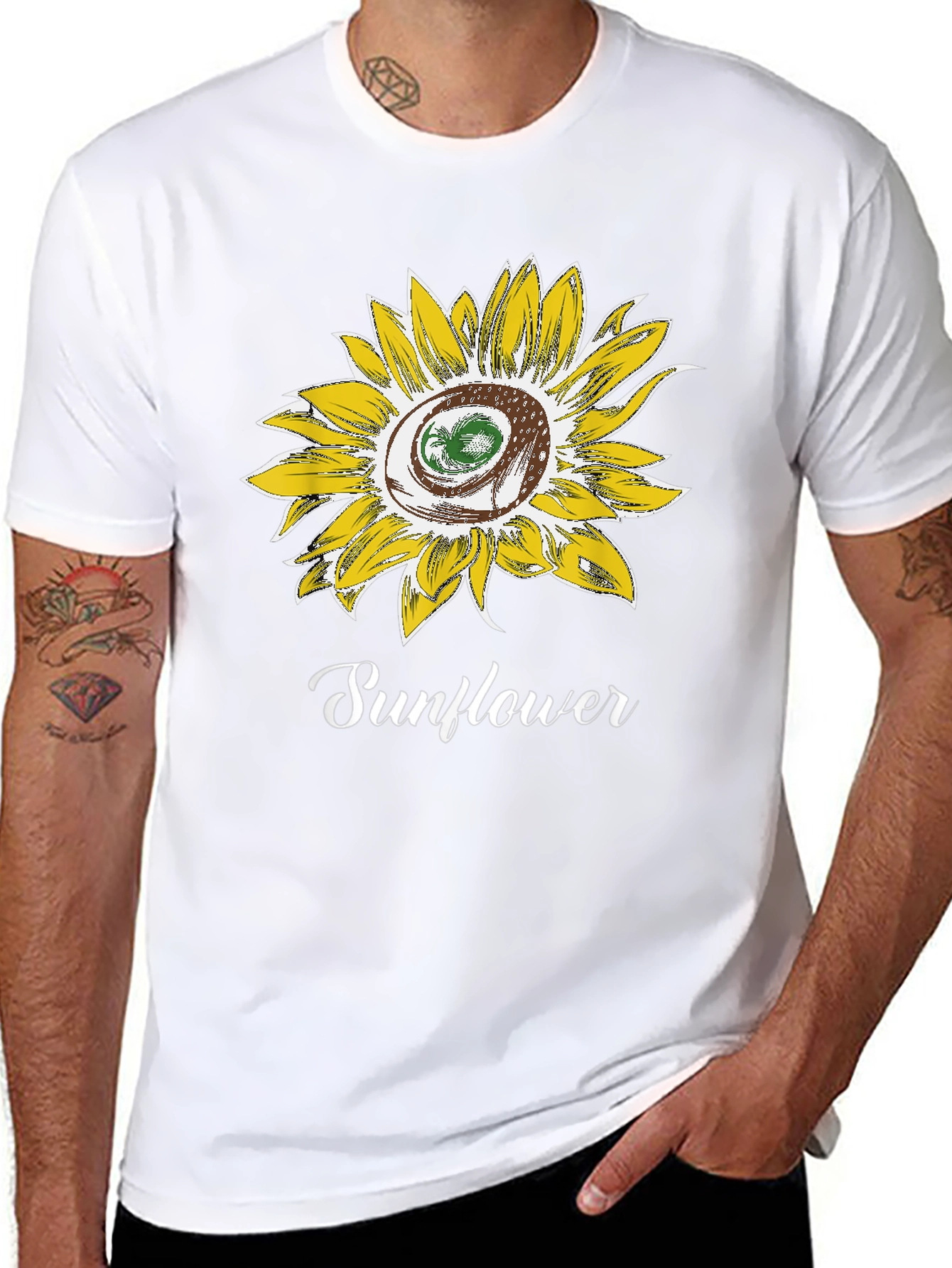 Sunflower Graphic Tee - Stylish Cotton Blend