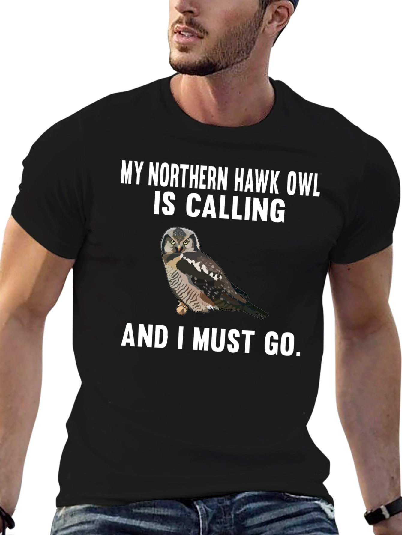 Northern Hawk Owl Calling T-Shirt