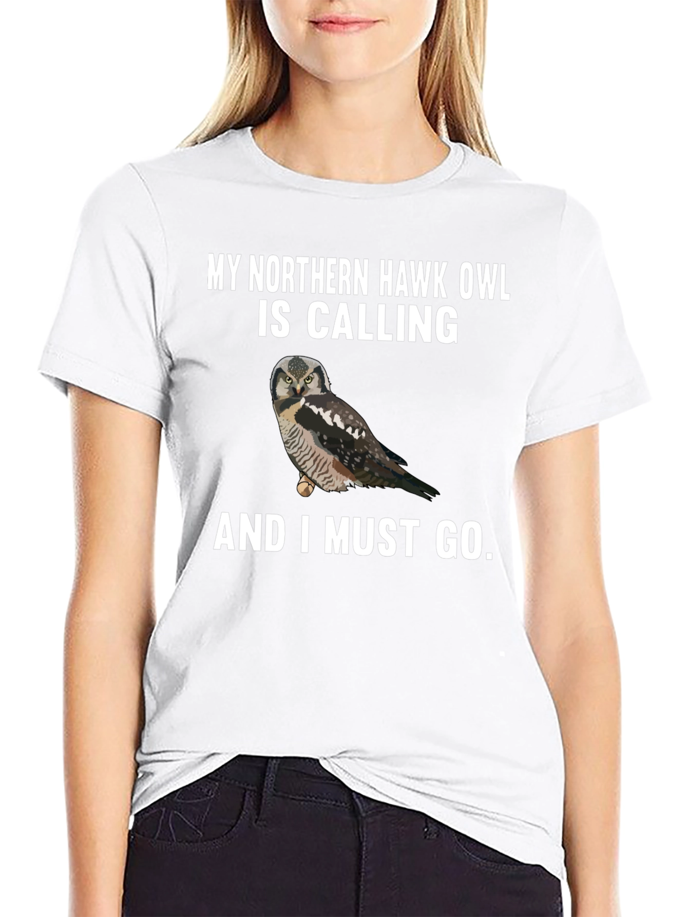 Northern Hawk Owl Calling T-Shirt
