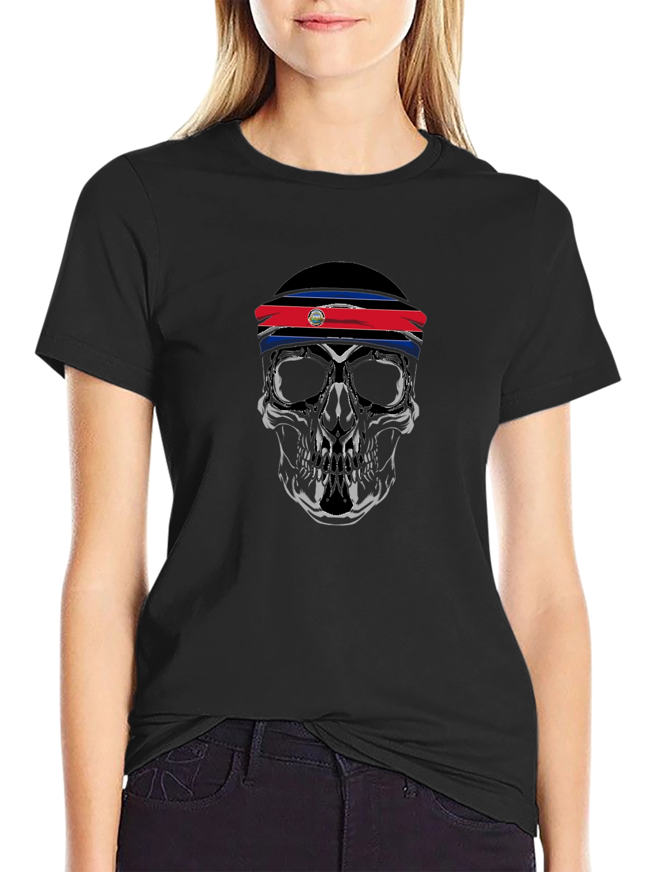 Skull Costa Rica Flag Band T-Shirt
