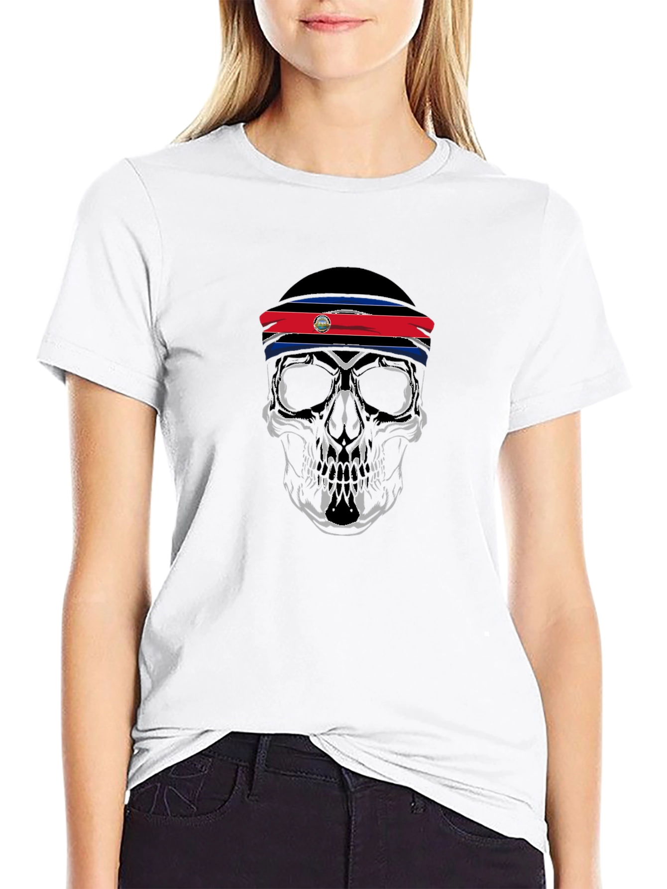 Skull Costa Rica Flag Band T-Shirt