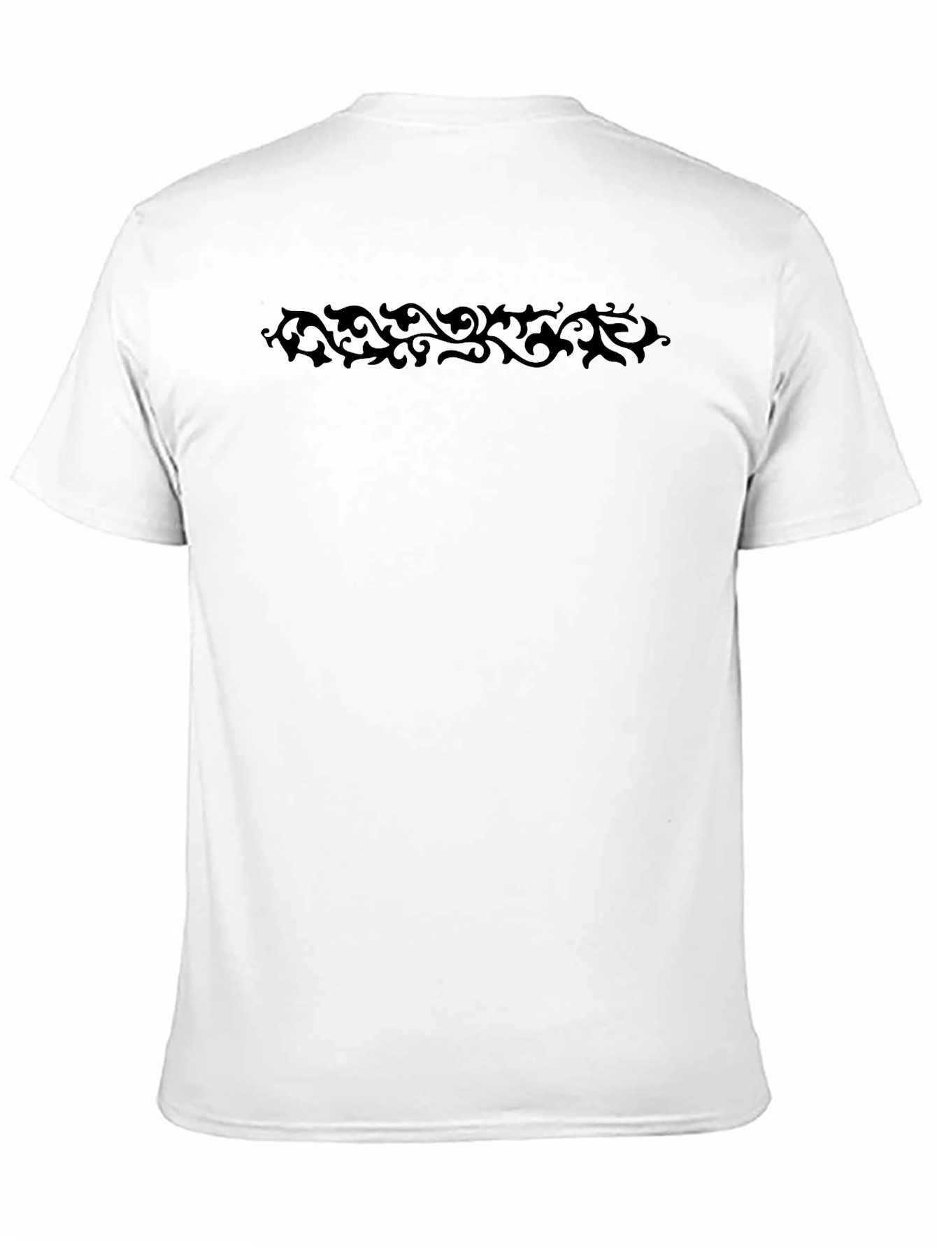 Mens Black T-Shirt with Ornamental Print
