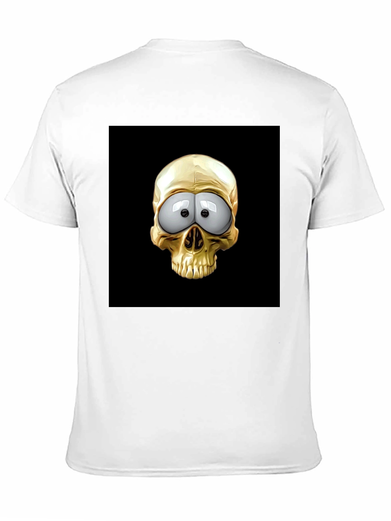 Skull T-Shirt: Googly Eyes Gold Cartoon Skull