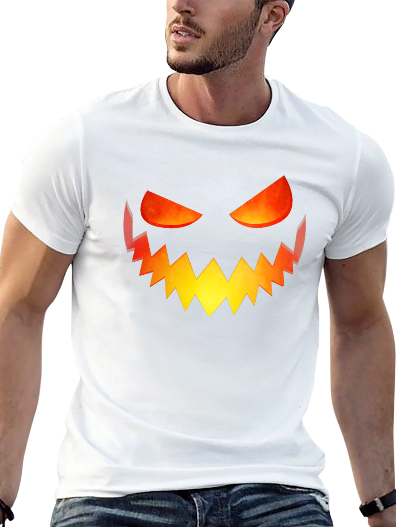 Halloween Pumpkin Face Graphic Tee