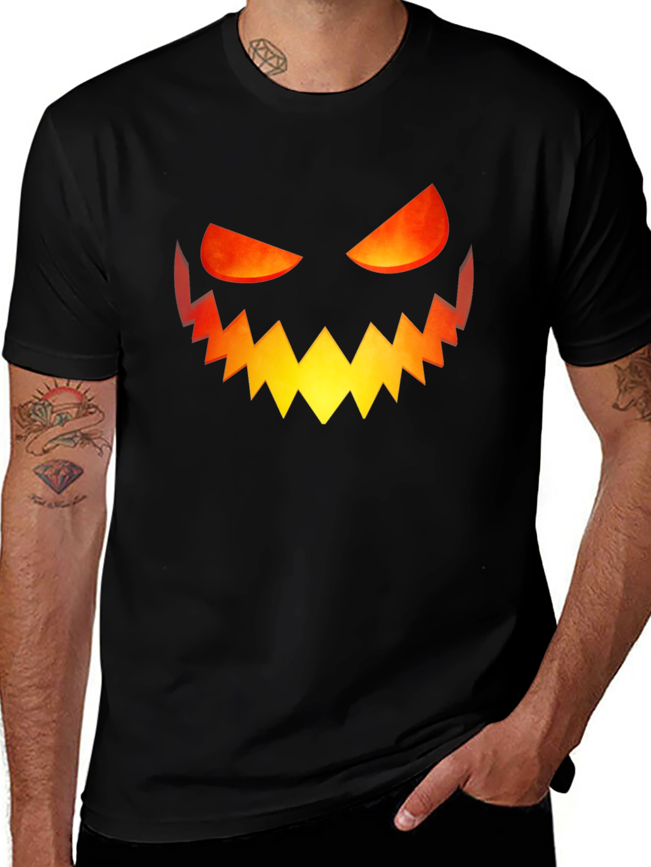 Halloween Pumpkin Face Graphic Tee