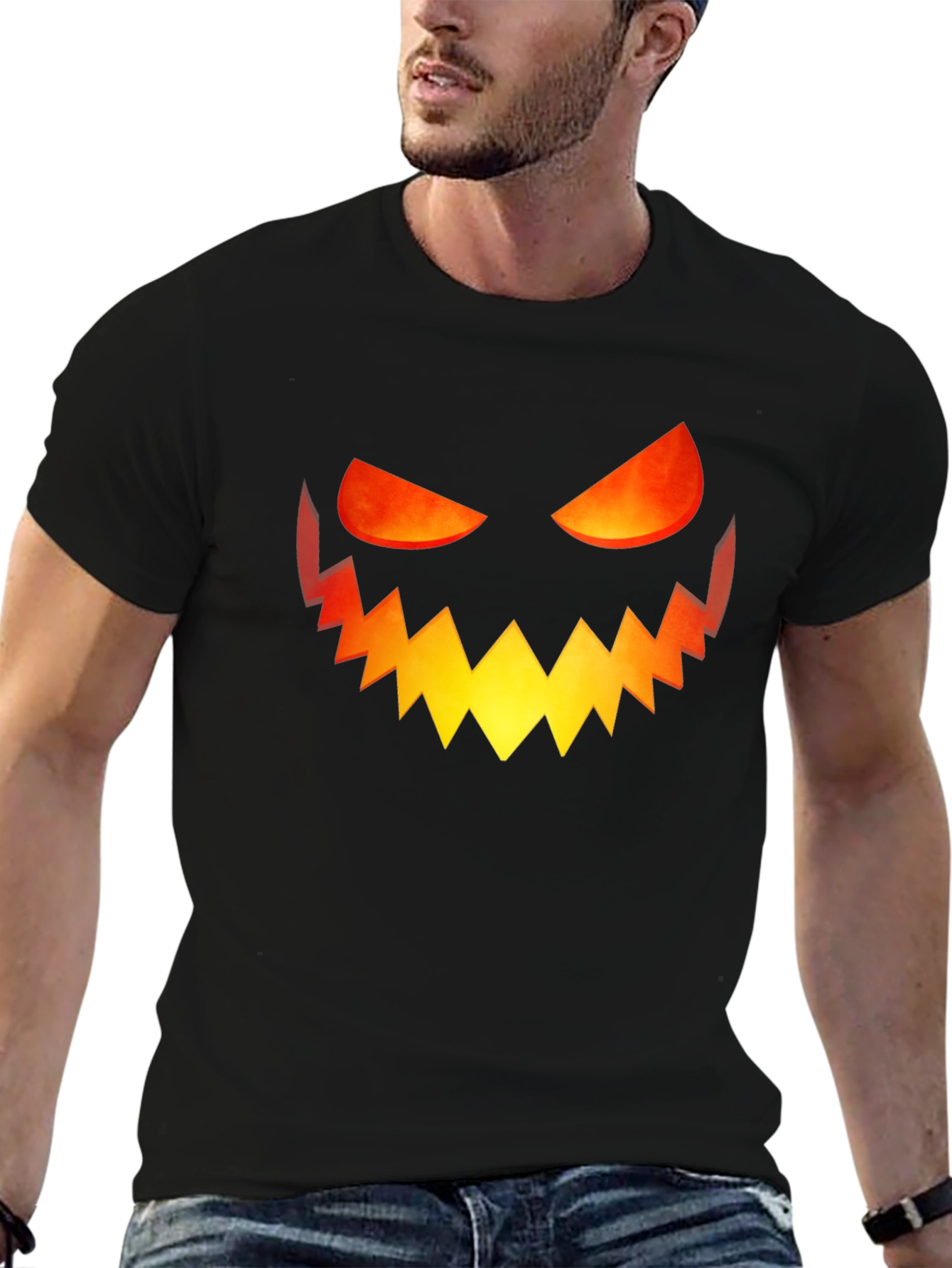 Halloween Pumpkin Face Graphic Tee