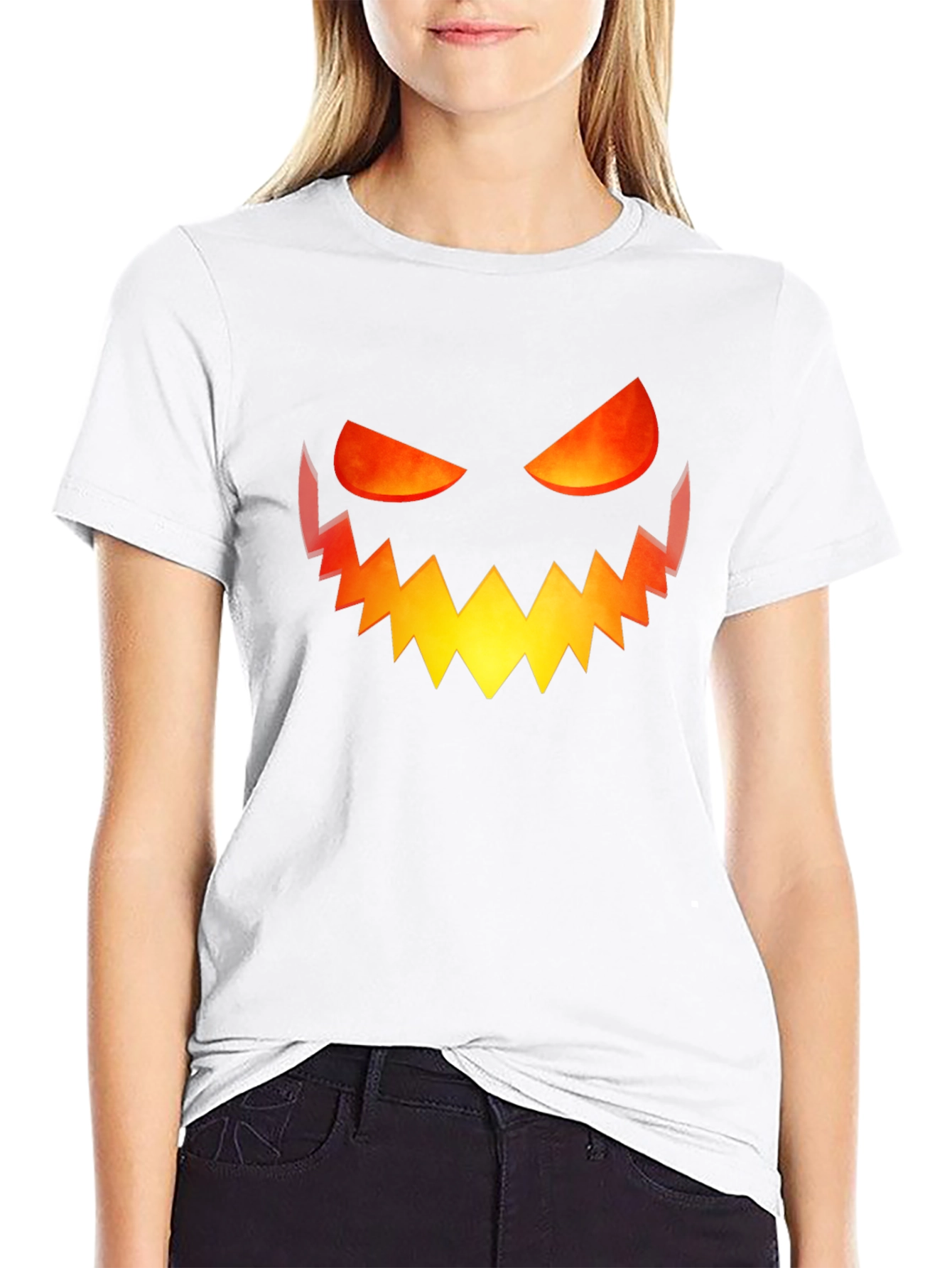 Halloween Pumpkin Face Graphic Tee