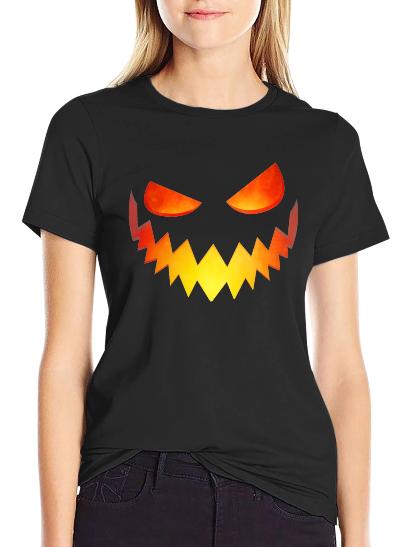 Halloween Pumpkin Face Graphic Tee