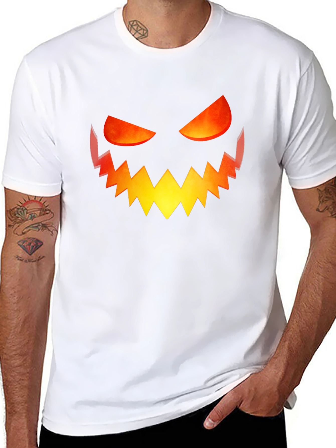 Halloween Pumpkin Face Graphic Tee