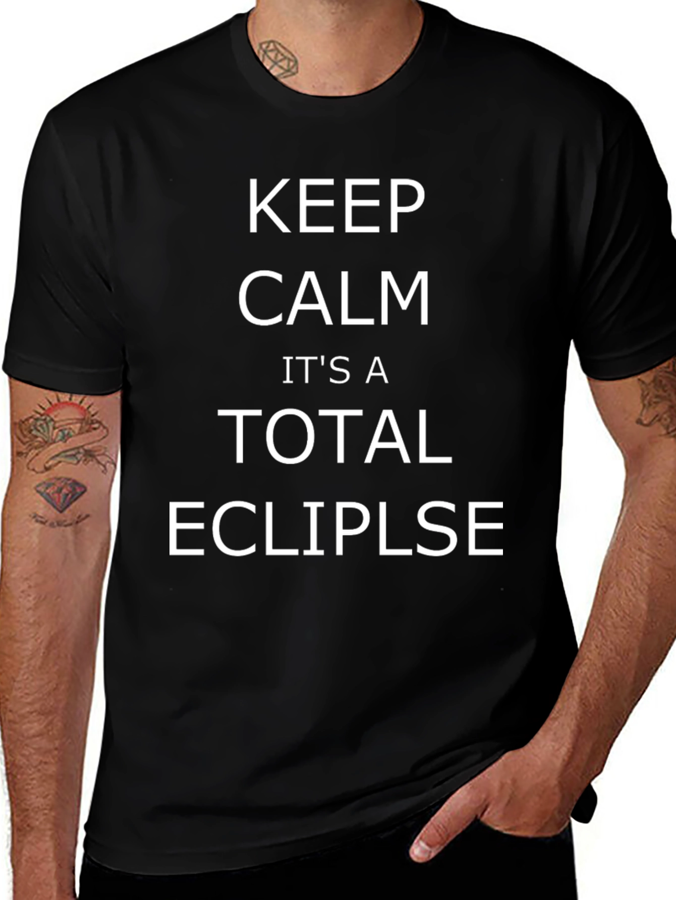 Keep Calm Total Eclipse T-Shirt - Black Graphic Tee