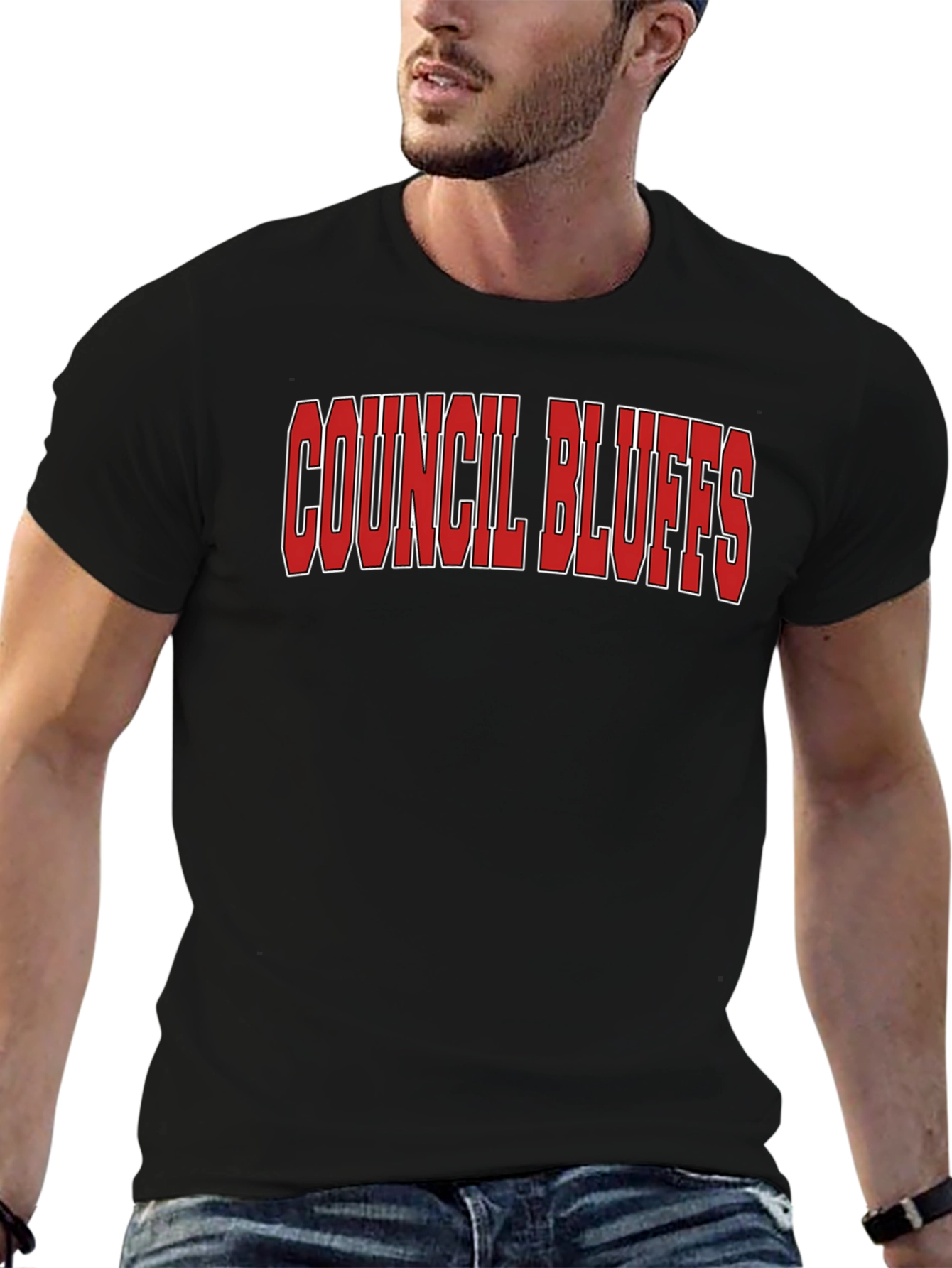 Council Bluffs Iowa Black T-Shirt